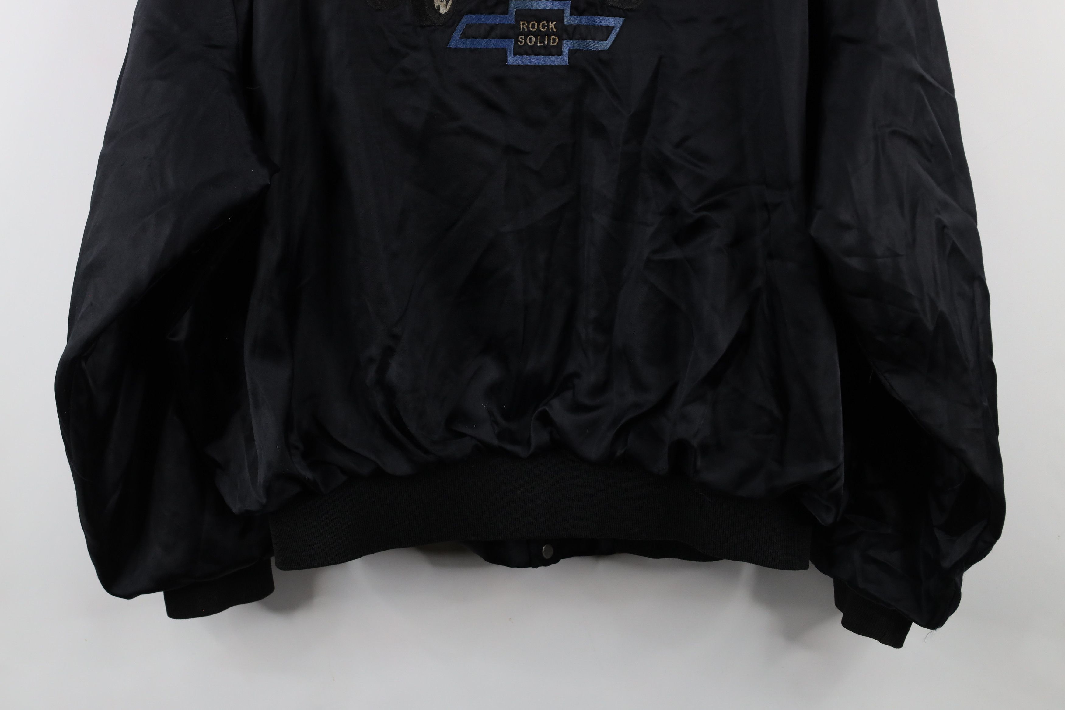 Vintage Vintage 80s Chevrolet Lined Satin Bomber Jacket Black USA Size US XL / EU 56 / 4 - 16 Thumbnail