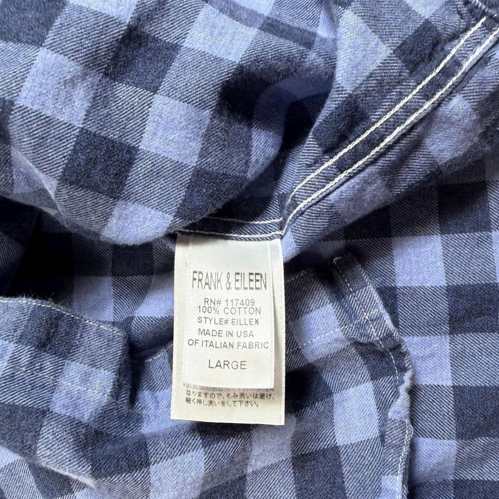 Frank & Eileen Frank & Eileen Shirt Eileen Women Large Blue Check Plaid Button Heritage Made US Size L / US 10 / IT 46 - 4 Thumbnail