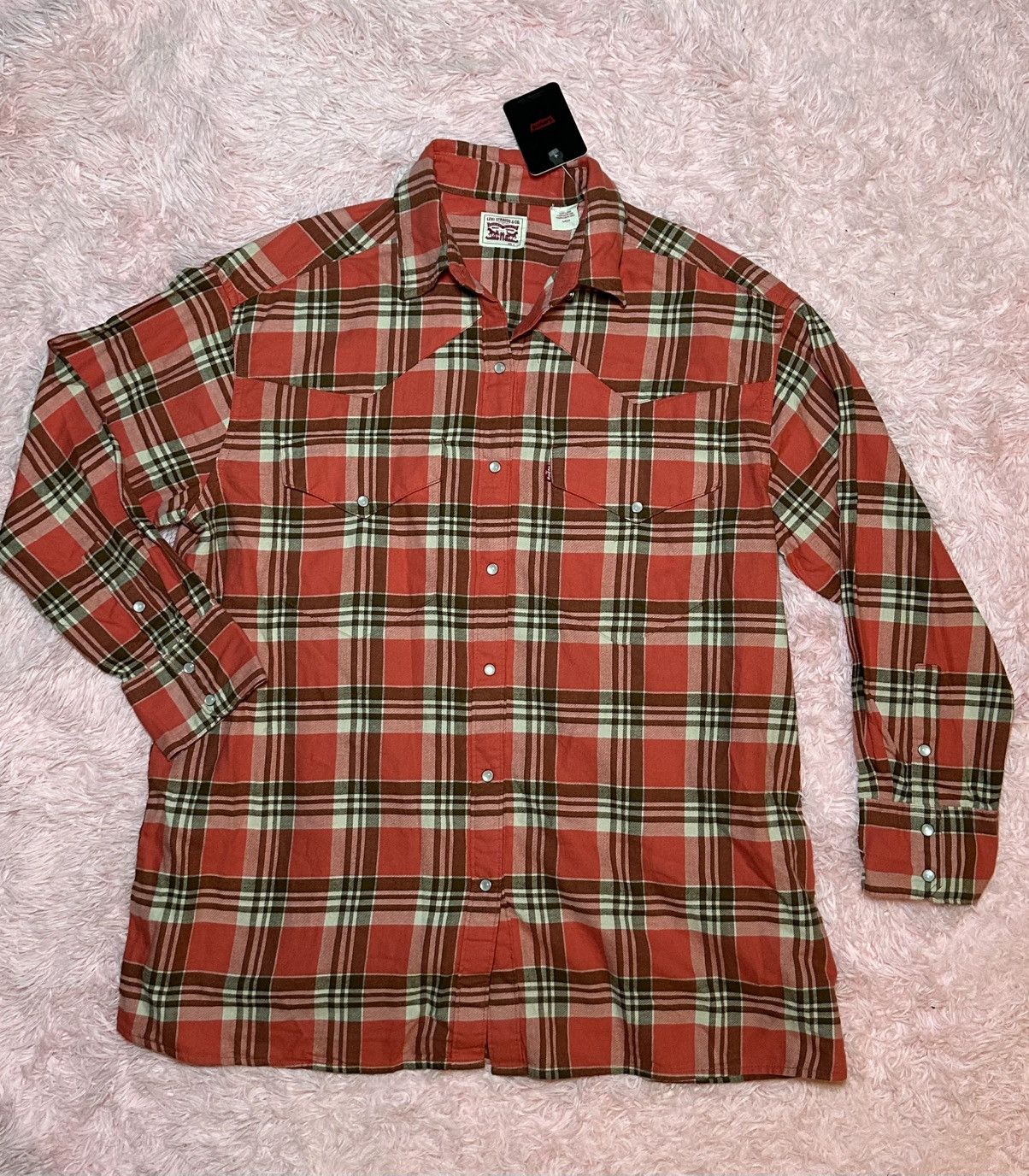Levi's NWT Levi Strauss & Co Men’s Plaid Pearl Snap Button Up Shirt Size US M / EU 48-50 / 2 - 1 Thumbnail
