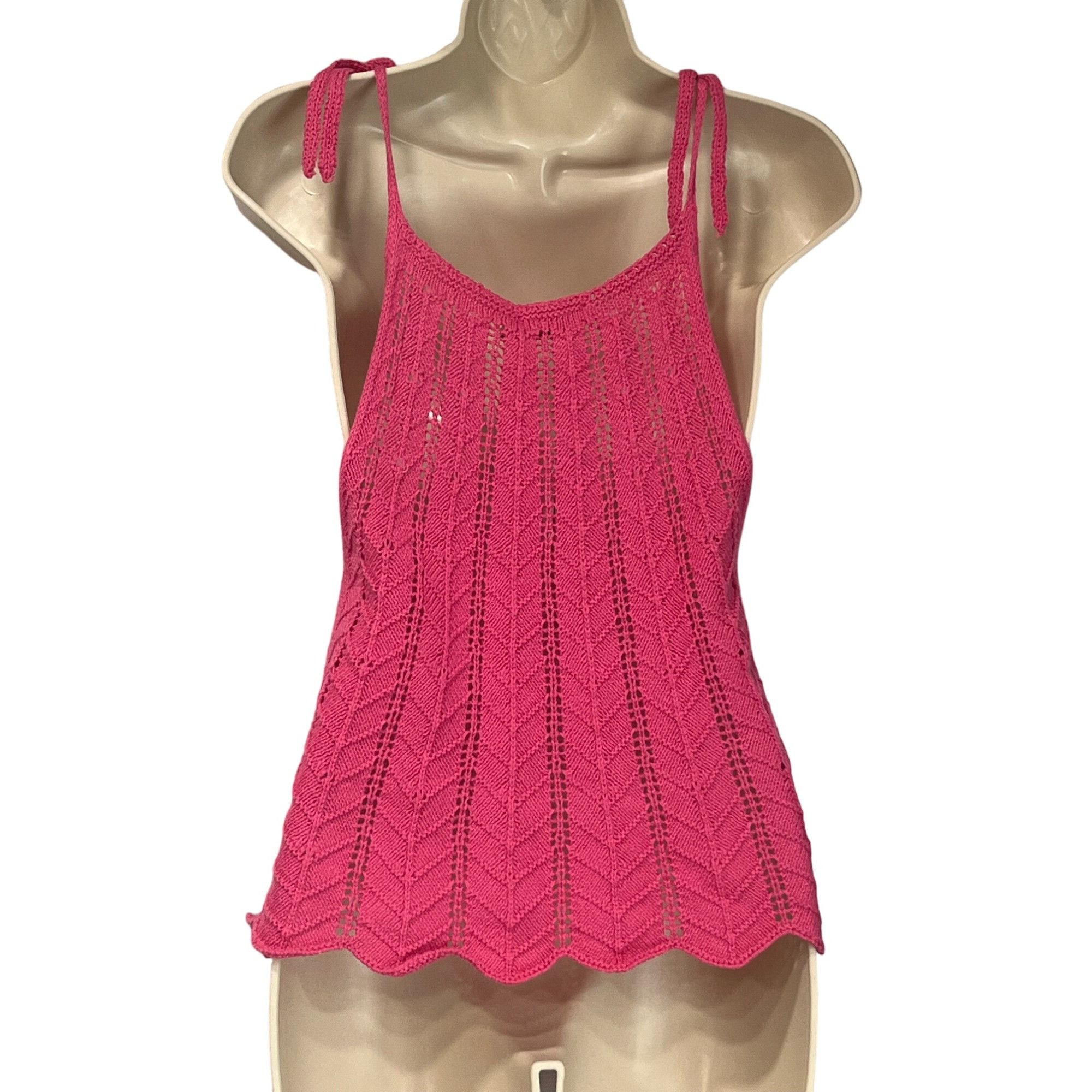 Other LUSH Crochet Knit Sweater Tank Top In Hot Pink, Sz. M Size M / US 6-8 / IT 42-44 - 6 Thumbnail