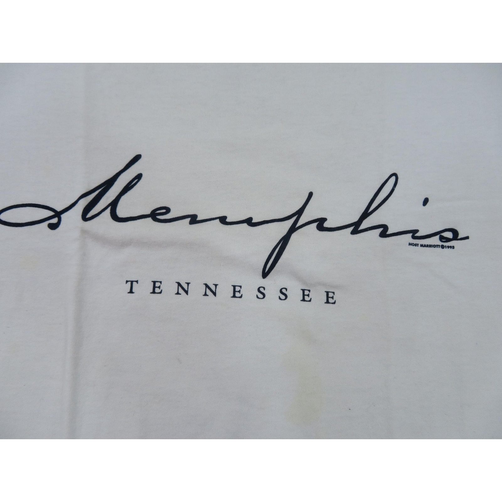 Fruit Of The Loom Memphis Tennessee T-Shirt, Script Writing, White Sz L 1990s Size US L / EU 52-54 / 3 - 2 Thumbnail