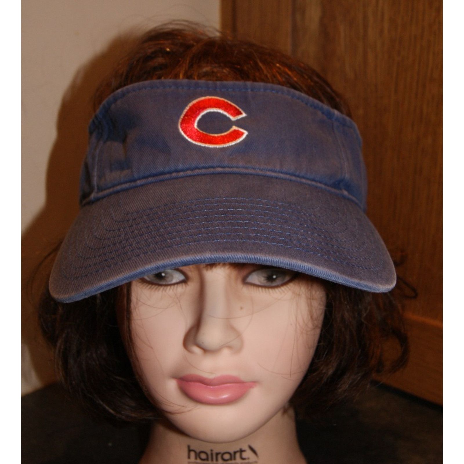 Vintage VTG Chicago Cubs Visor Hat Cap Blue Twins Enterprise OSFA Size ONE SIZE - 2 Thumbnail