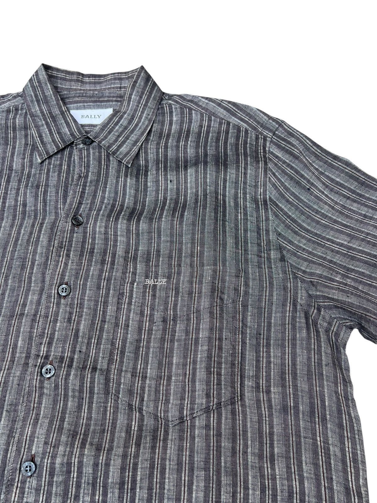 Bally Bally Multi Striped 100% Linen Shirt Size US M / EU 48-50 / 2 - 9 Thumbnail