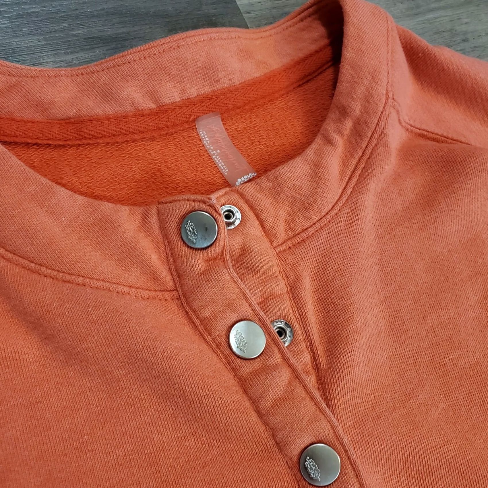 Free People Free People Movement Sweatshirt 1/2 Snap Crew Neck 3/4 Sleeve Oversized Orange Womens S Size S / US 4 / IT 40 - 7 Thumbnail