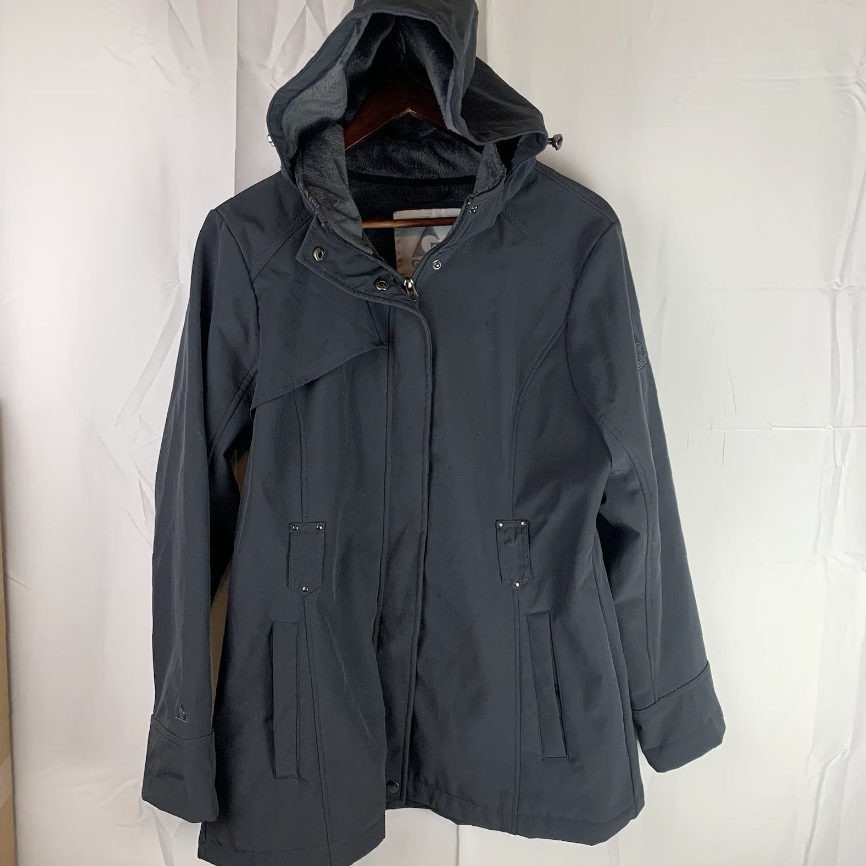 Vintage Gerry Jacket Women L Gray Full Zip Hooded Special Edition Removable Hood Coat Outer Shell Polyester Size L / US 10 / IT 46 - 2 Thumbnail