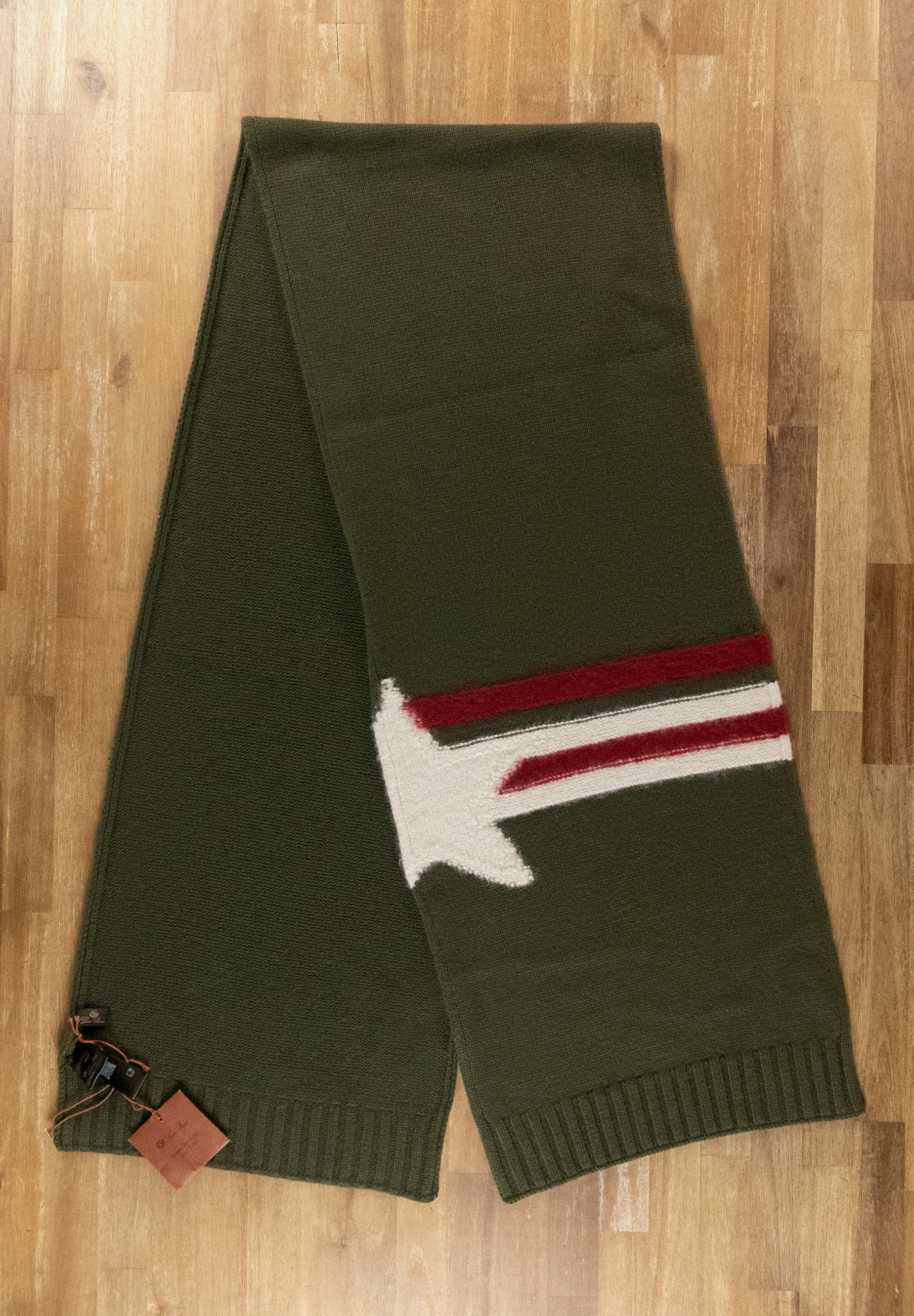 Loro Piana LORO PIANA Cellerina star green pure cashmere scarf knitted Size ONE SIZE - 1 Thumbnail