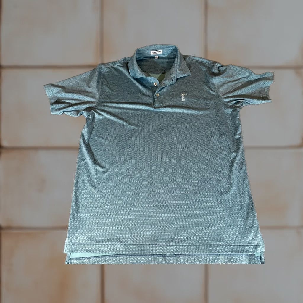 Peter Millar VINTAGE? No. Peter Millar Polo Golf Geometric Print Blue Mens Large Shirt Rizzo Performance Summer Comfort Size US L / EU 52-54 / 3 - 1 Thumbnail
