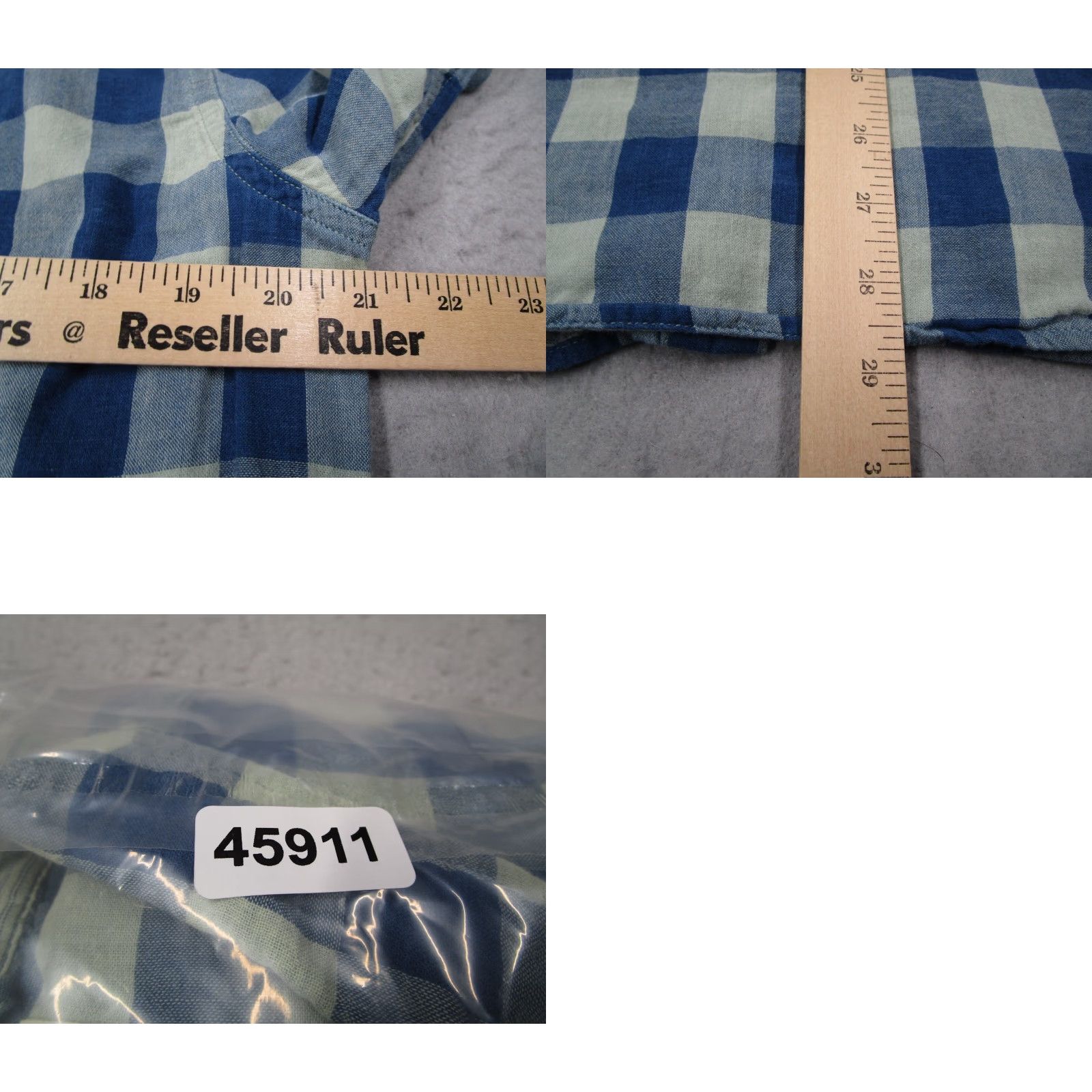 Marine Layer Marine Layer Shirt Mens Large Blue Check Button Up Long Sleeve Work Travel Hike Size US L / EU 52-54 / 3 - 8 Thumbnail