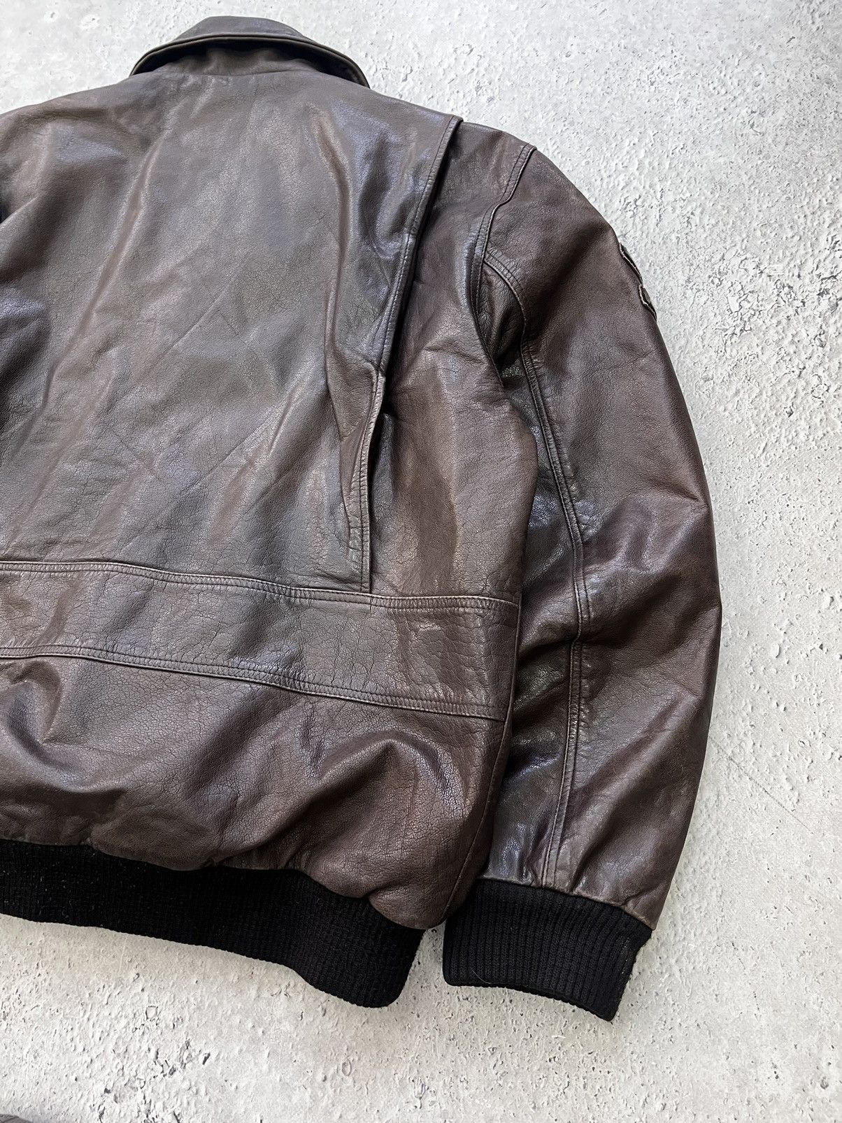 Vintage VINTAGE AVIATION LEATHER BOXY BROWN JACKET Size US L / EU 52-54 / 3 - 13 Thumbnail
