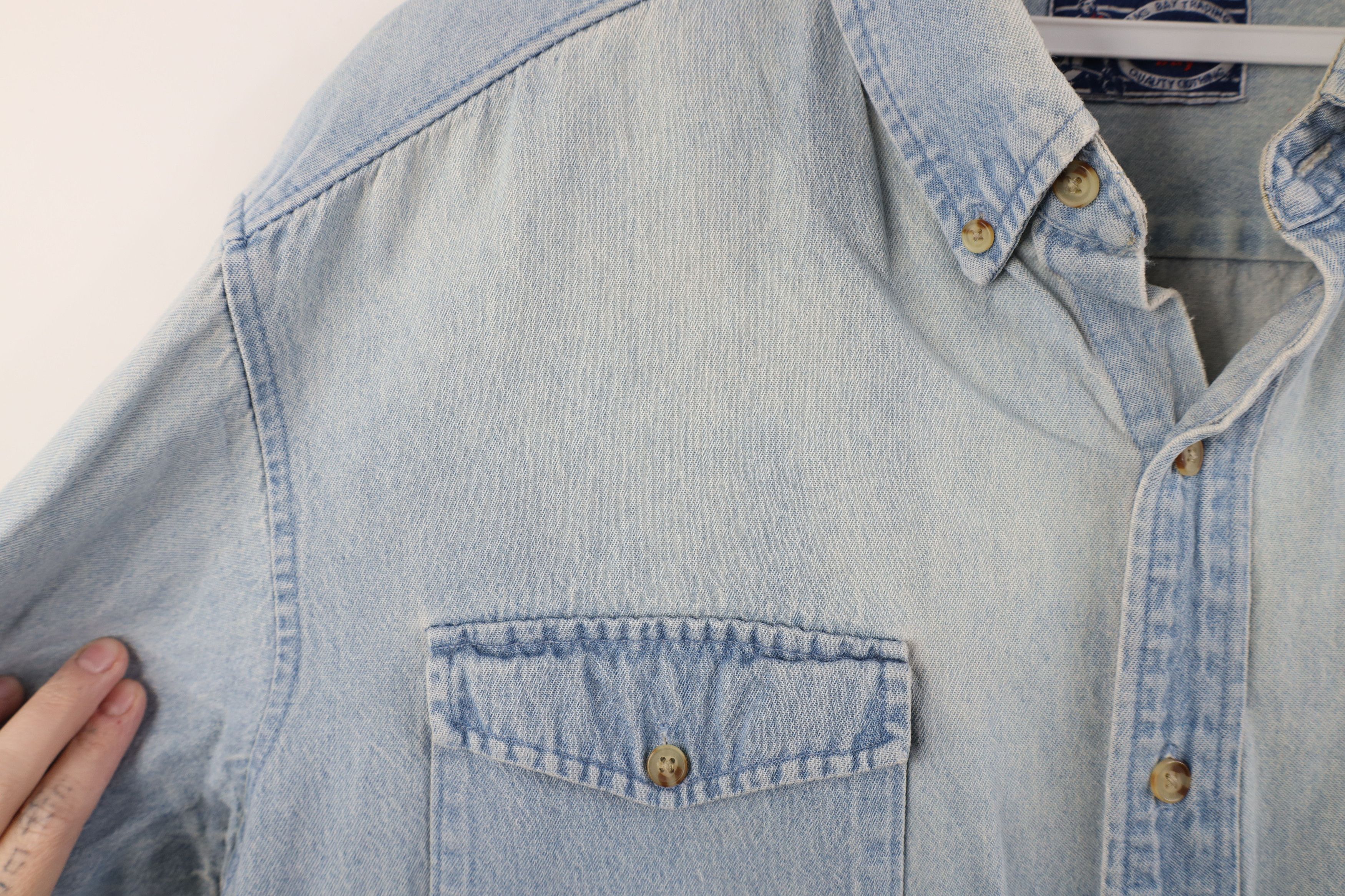 Vintage Vintage 90s Streetwear Baggy Denim Jean Button Shirt Blue Size US L / EU 52-54 / 3 - 5 Thumbnail