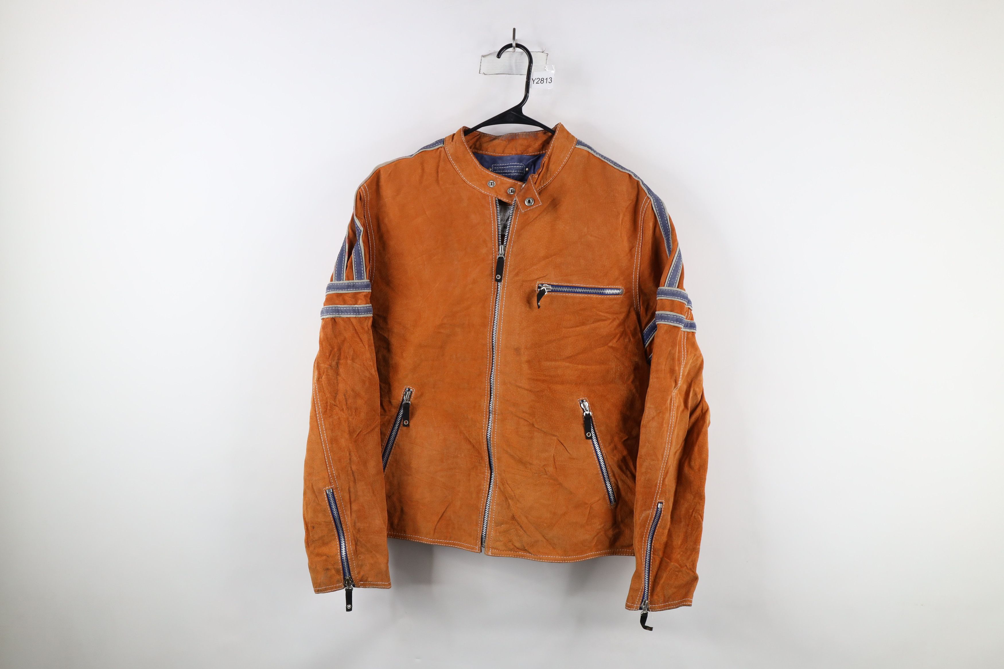 Vintage 90s Wilsons Leather Leather Cafe Racer Bomber Jacket