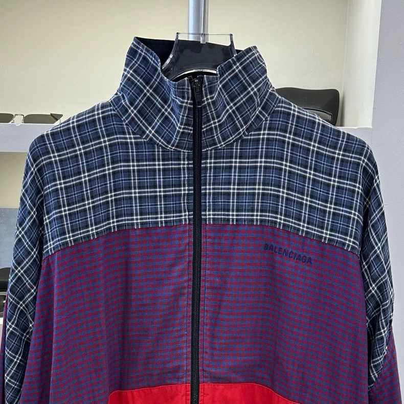 Balenciaga Balenciaga Patchwork plaid embroidered logo assault jacket Size US S / EU 44-46 / 1 - 2 Thumbnail