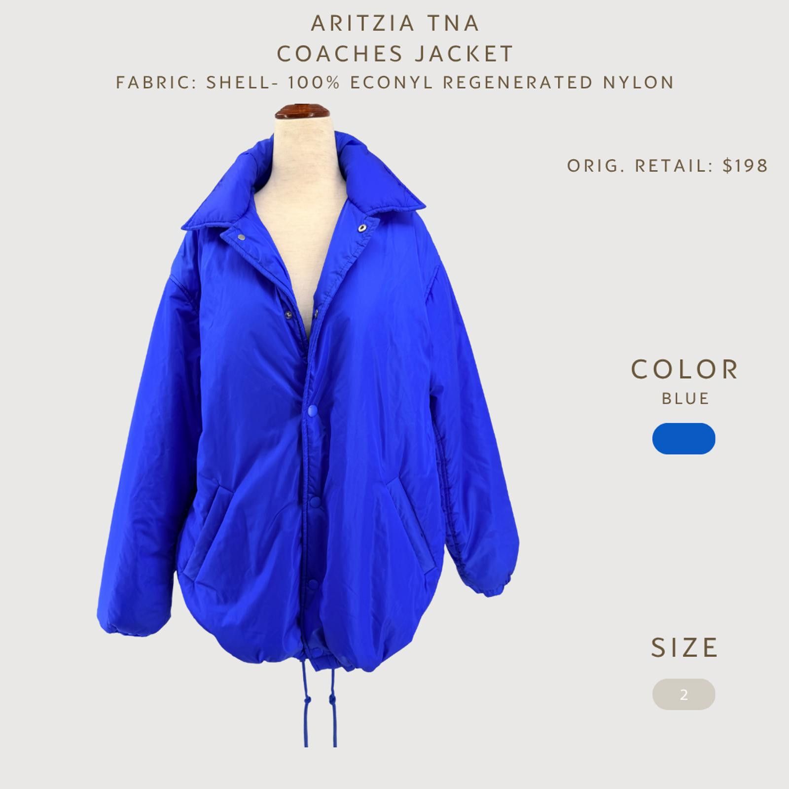 Other Aritzia TNA Coaches Jacket Blue Puffer Coat 2 Size XS / US 0-2 / IT 36-38 - 2 Thumbnail