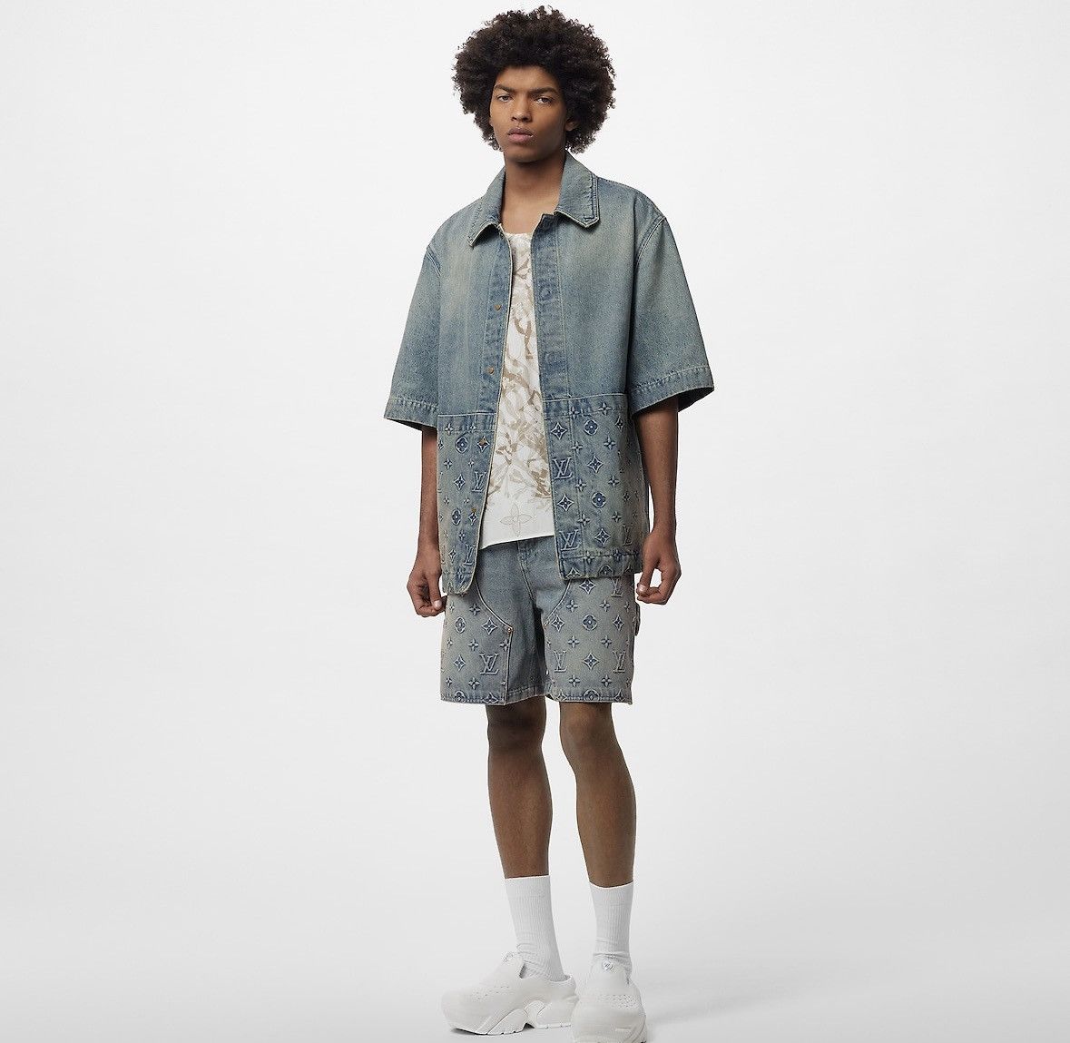 Louis Vuitton Louis Vuitton LV Short Sleeve Denim Workwear Shirt Size US S / EU 44-46 / 1 - 18 Thumbnail