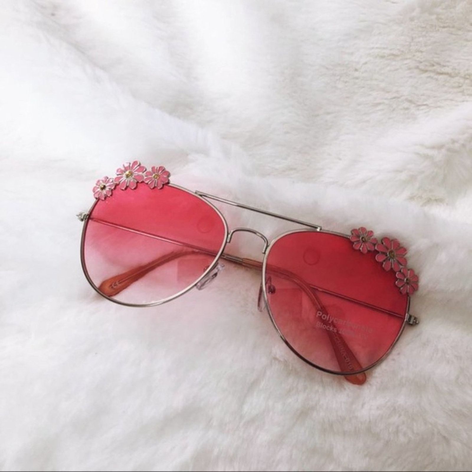 Other Flower Pink Accented Trim Aviators Sunglasses Size ONE SIZE - 10 Thumbnail