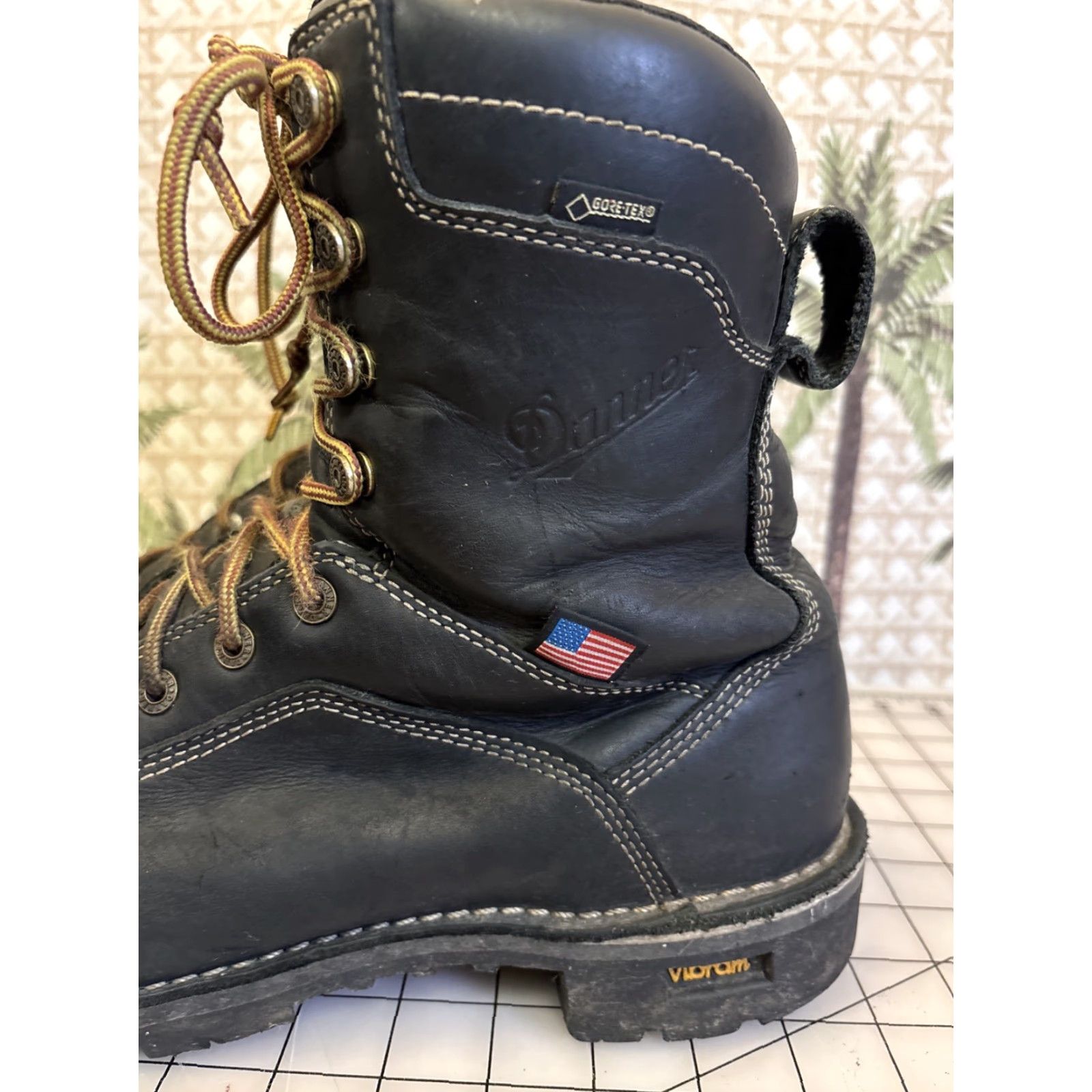 イチ DANNER Quarry 8 Black Leather AT Gore Tex Work Boots 17311 USA