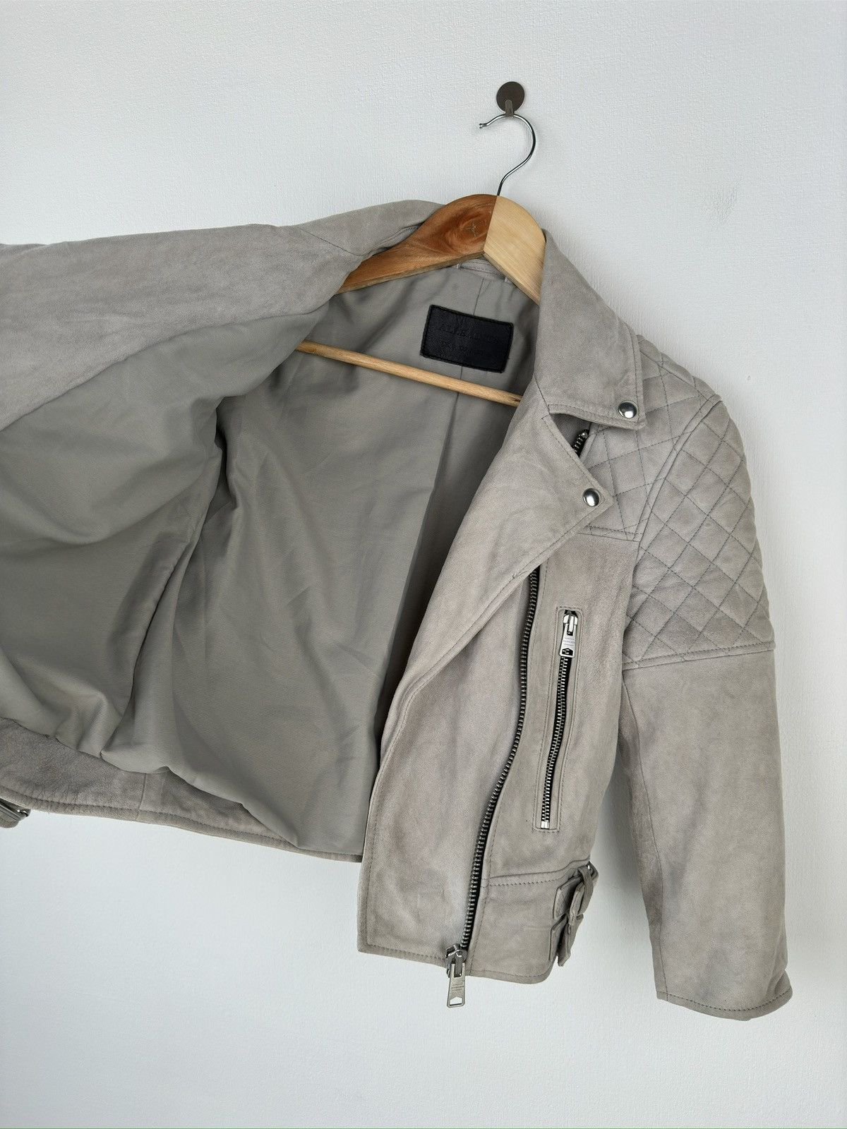 Allsaints ALLSAINTS Suede Beattie Biker Leather Jacket UK 8 / US 4 Size S / US 4 / IT 40 - 11 Thumbnail
