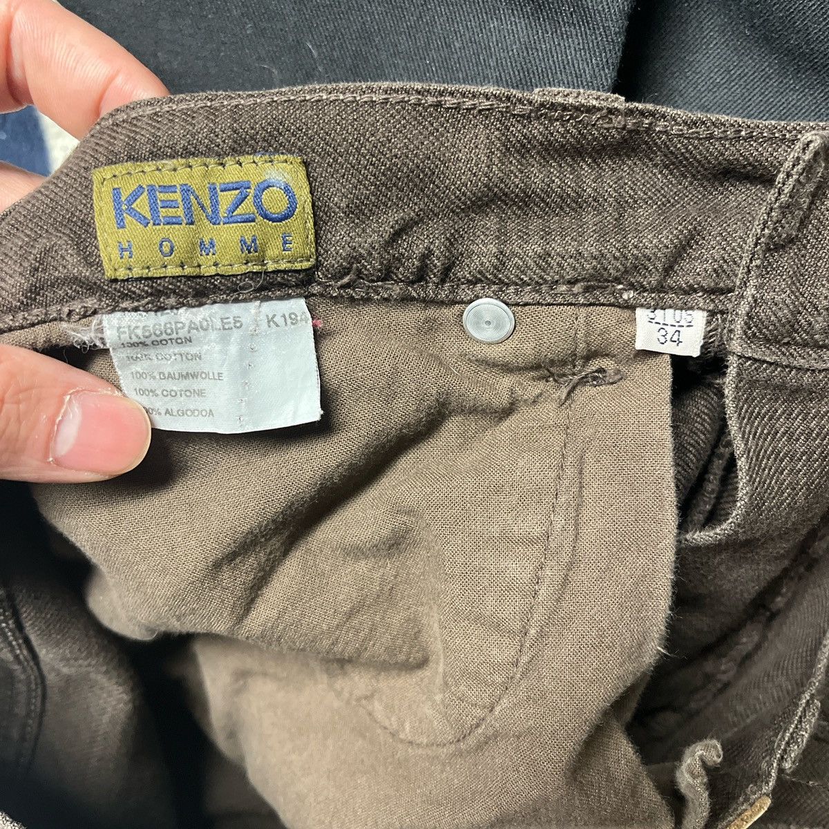 Kenzo Kenzo Brown Plaid Jeans Size US 31 - 4 Thumbnail