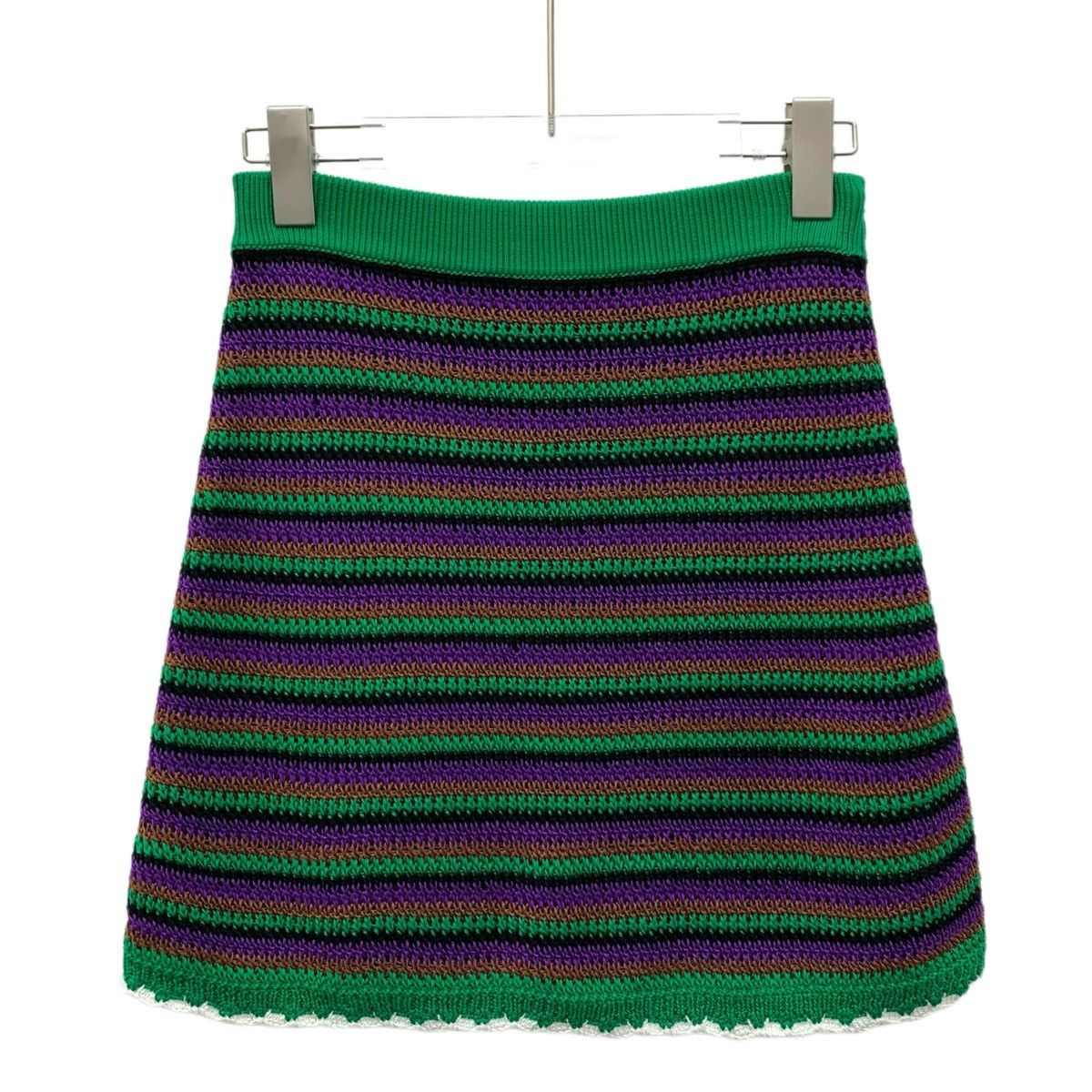 Miu Miu Miu Miu Color-block Striped Cotton Casual Knit Skirt K26WX Size 26" / US 2 / IT 38 - 1 Thumbnail