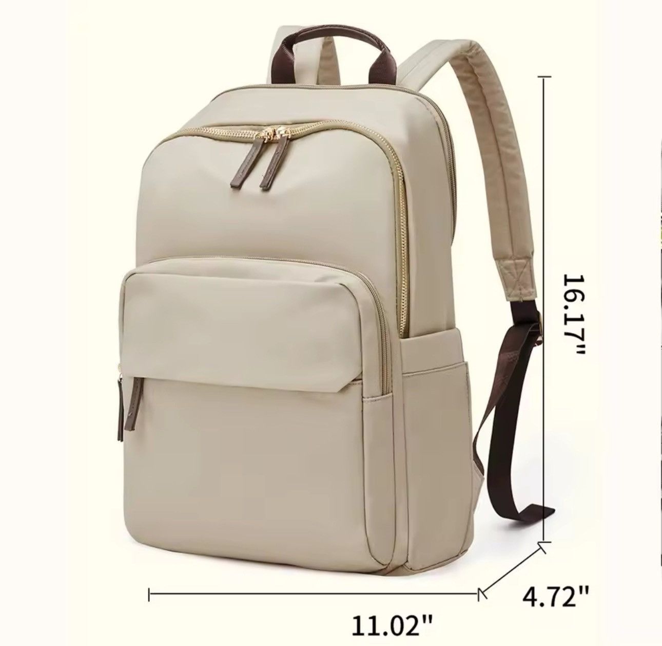 Other Casual Capacity Shoulder School Beige Backpack Size ONE SIZE - 3 Thumbnail