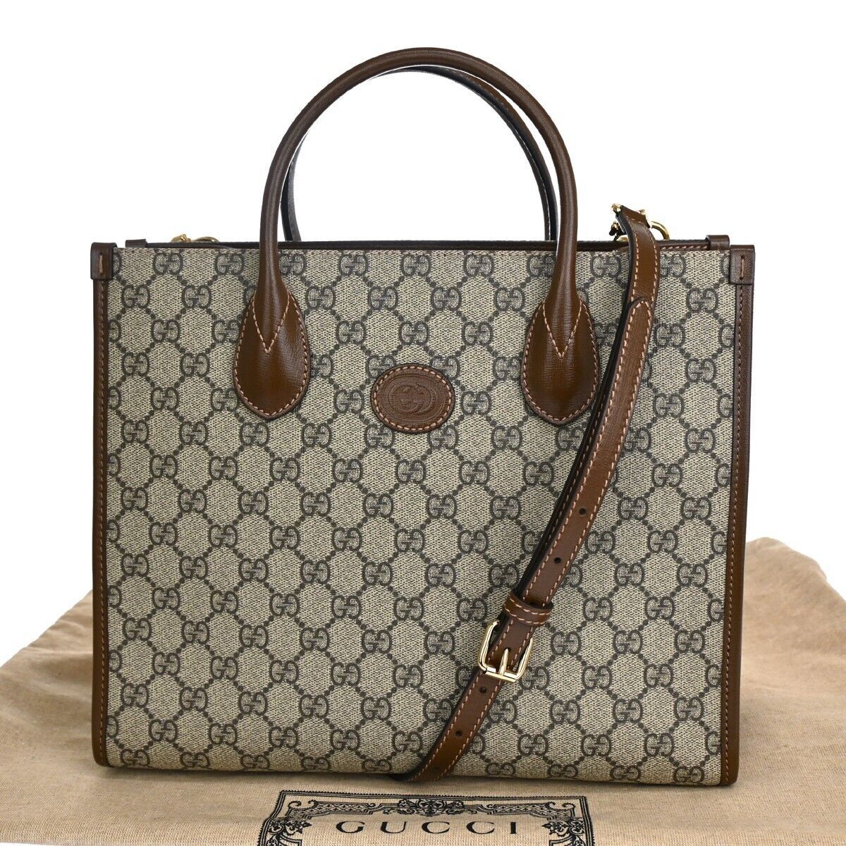 Gucci Gg Supreme Beige Canvas Tote Bag (Pre-Owned) Size ONE SIZE - 1 Thumbnail