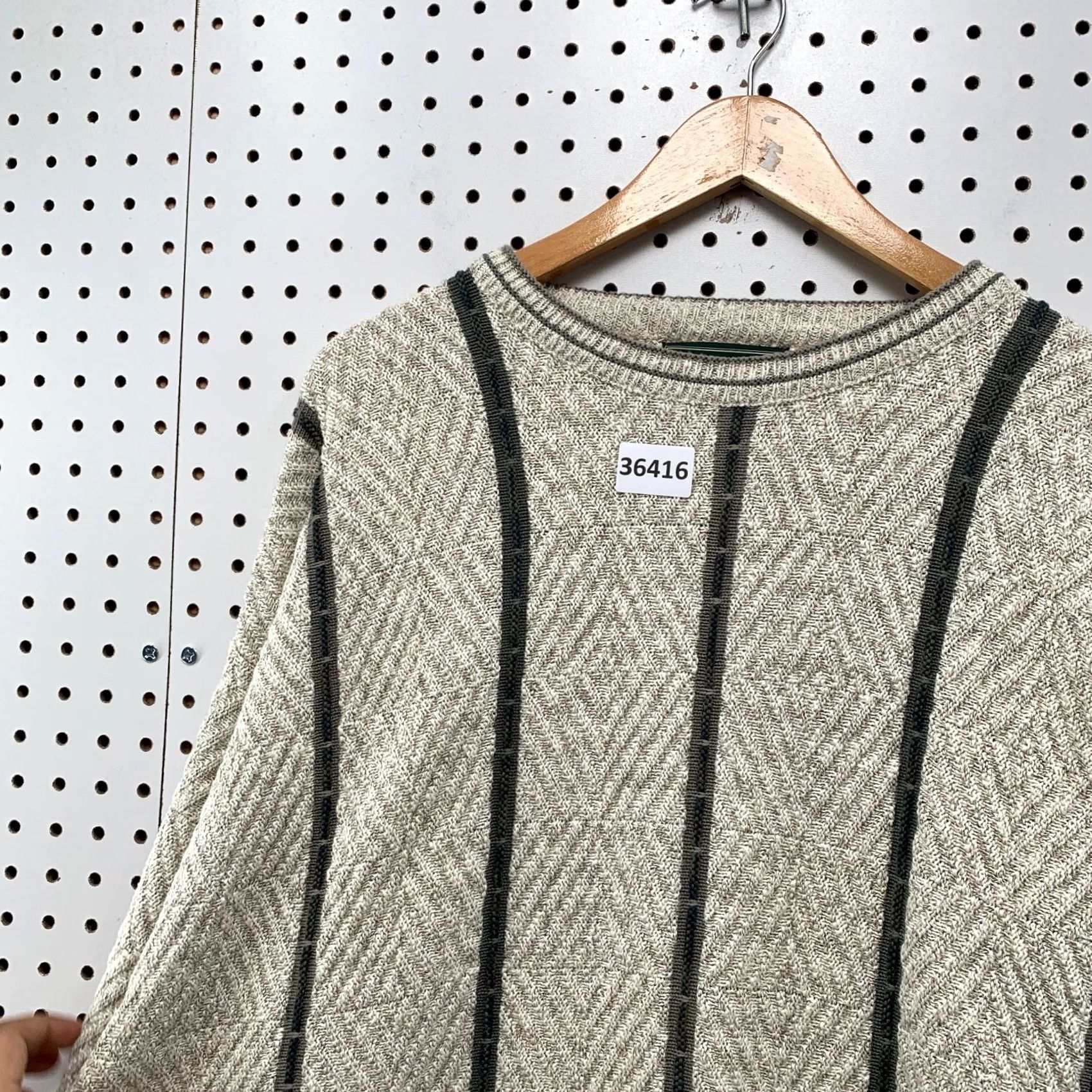 Croft & Barrow VINTAGE Croft & Barrow Sweater Mens XL Beige Striped Made USA Size US XL / EU 56 / 4 - 6 Thumbnail