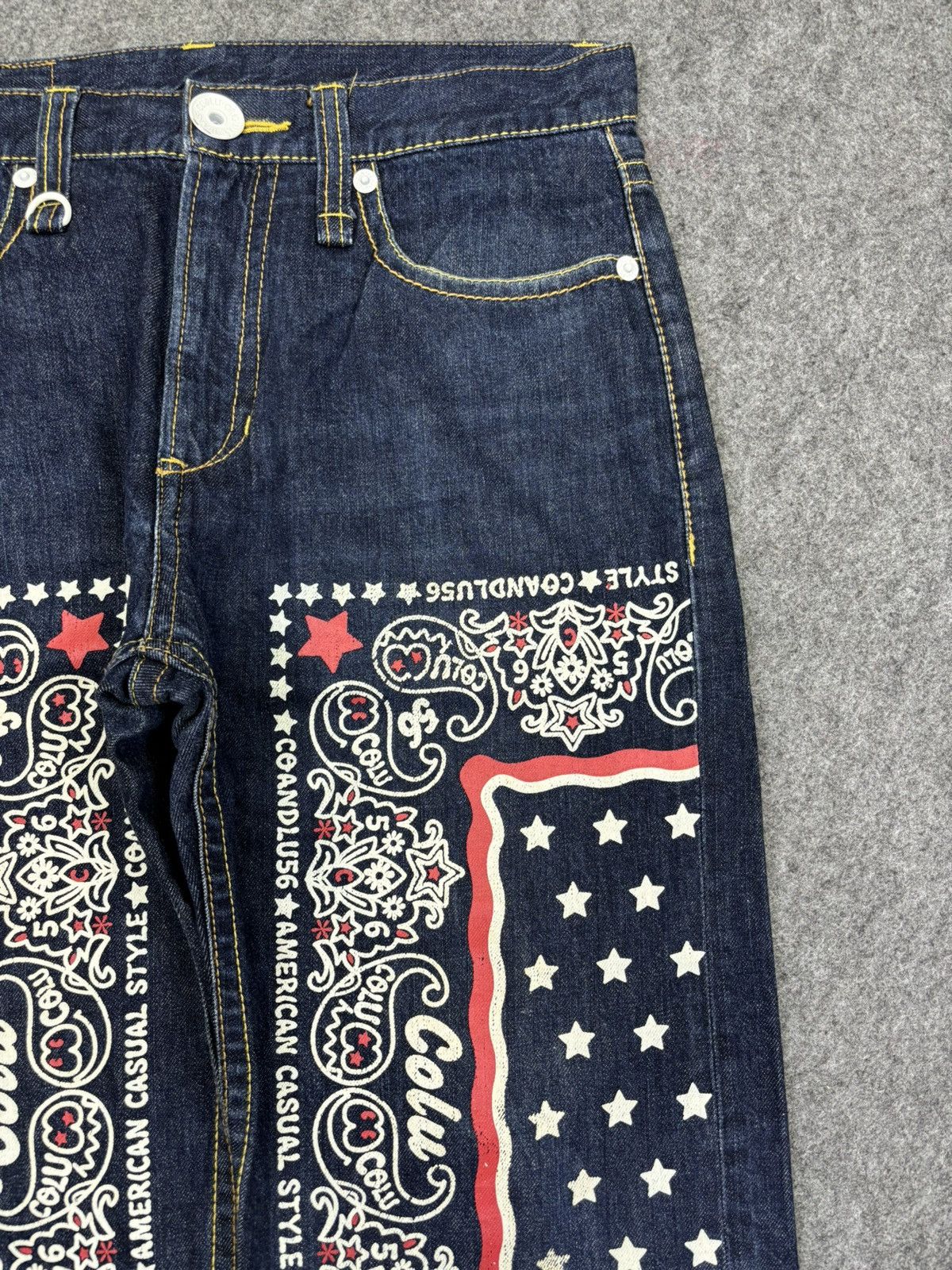 Japanese Brand CO&LU Japan Paisley Print Biker Denim F740 Size US 32 / EU 48 - 3 Thumbnail