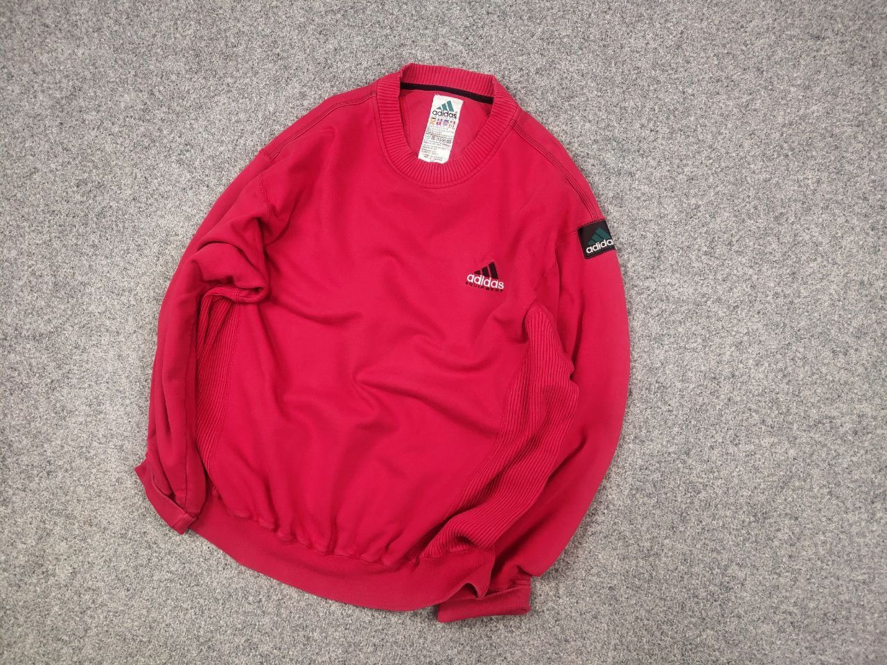 Adidas Vintage 90's Adidas Equipment Logo red Crew neck Sweatshirt Size US L / EU 52-54 / 3 - 3 Thumbnail