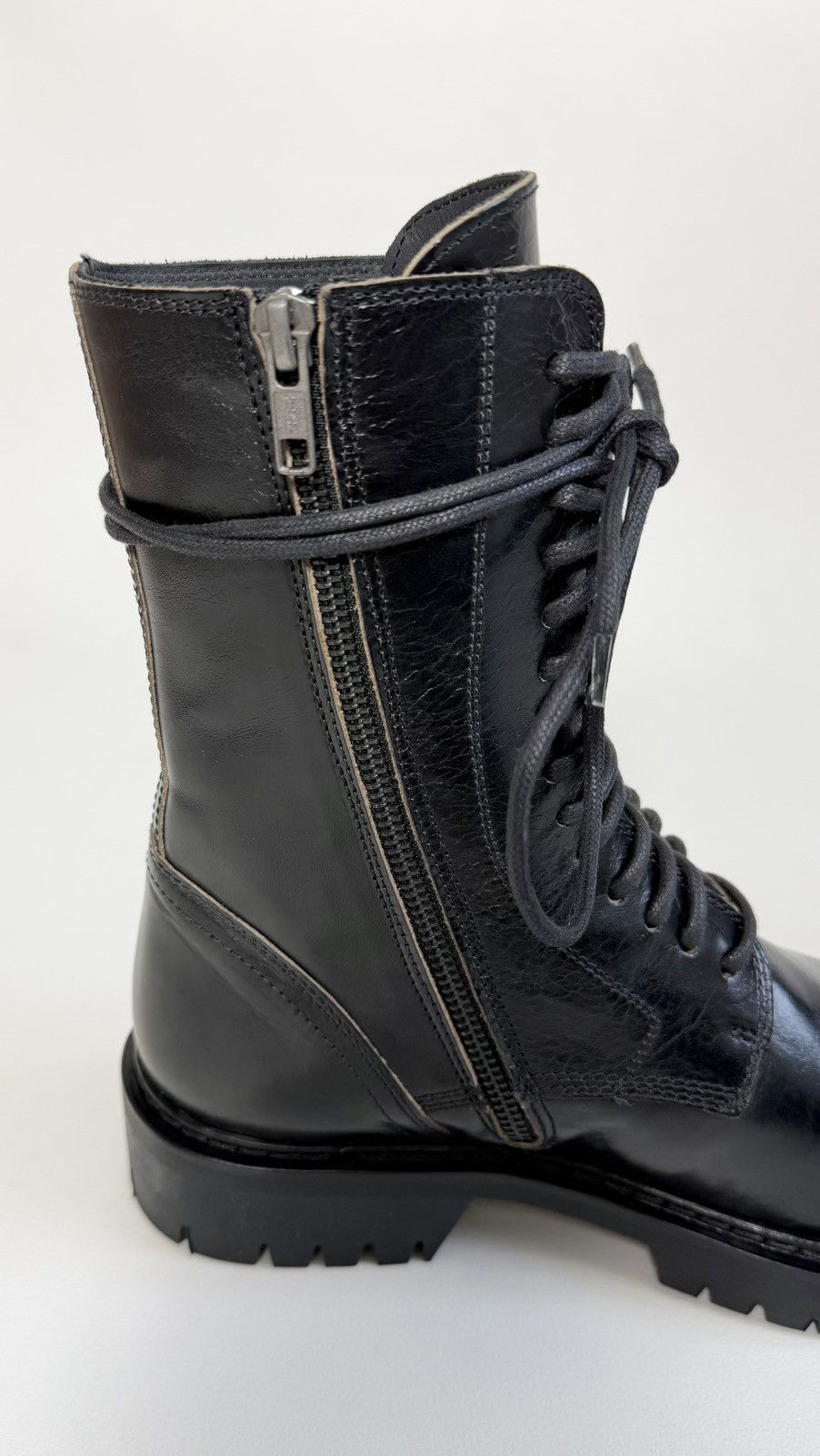 Early 2010s Black Leather Combat Boots