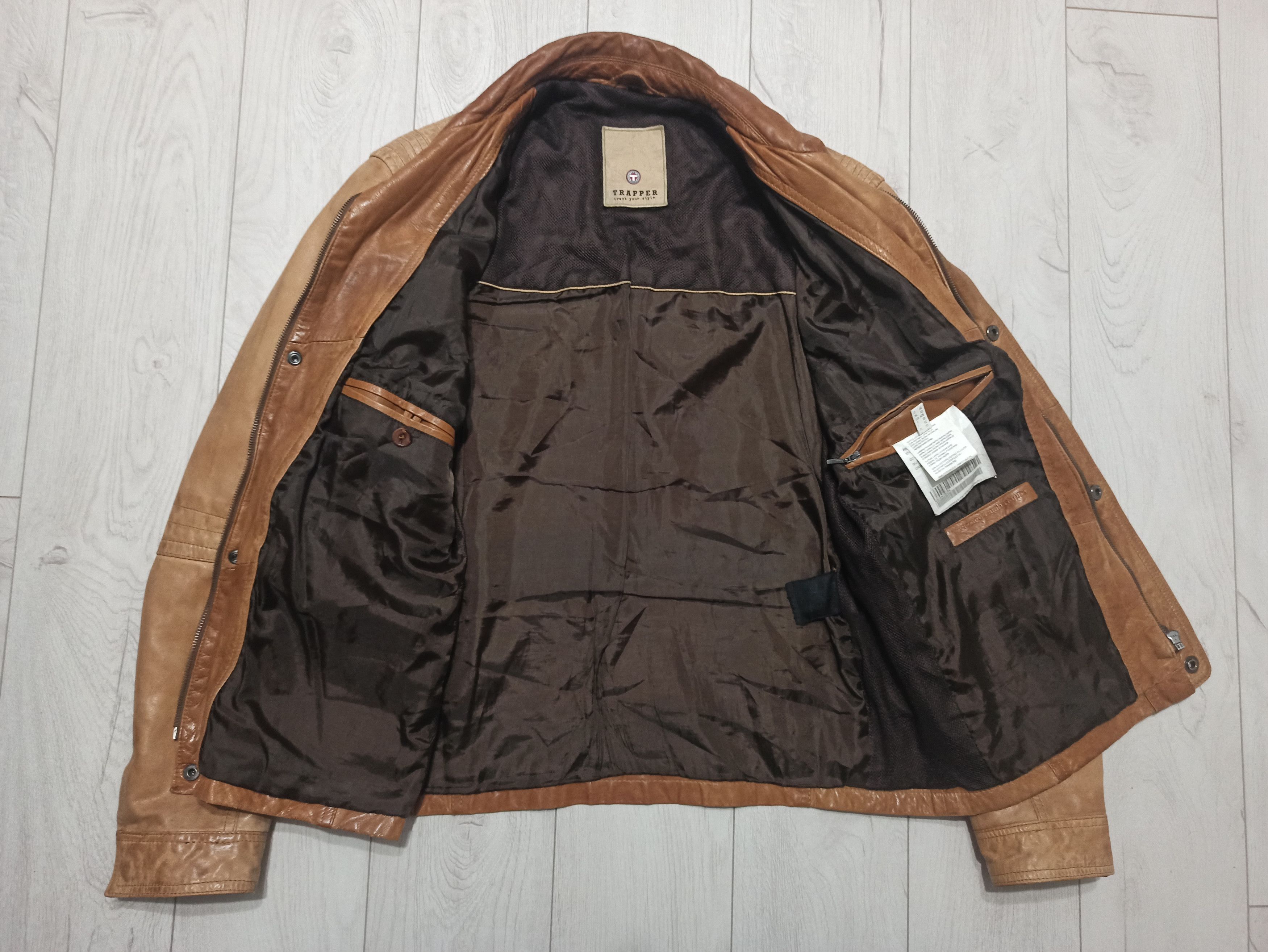 Genuine Leather Trapper Lamb Nappa Leather Track Jacket Size US L / EU 52-54 / 3 - 3 Thumbnail