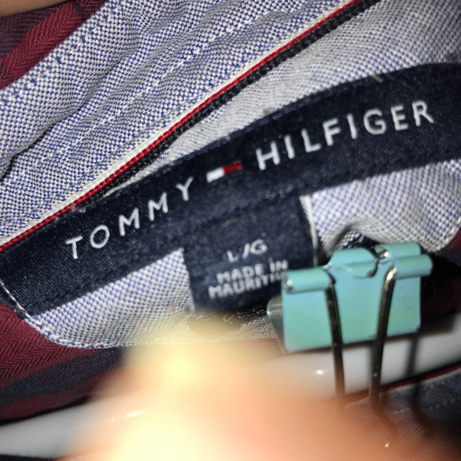 Tommy Hilfiger TOMMY HILFINGER Classic Fit Shirt Men's L Red & Blue LS Size US L / EU 52-54 / 3 - 5 Thumbnail