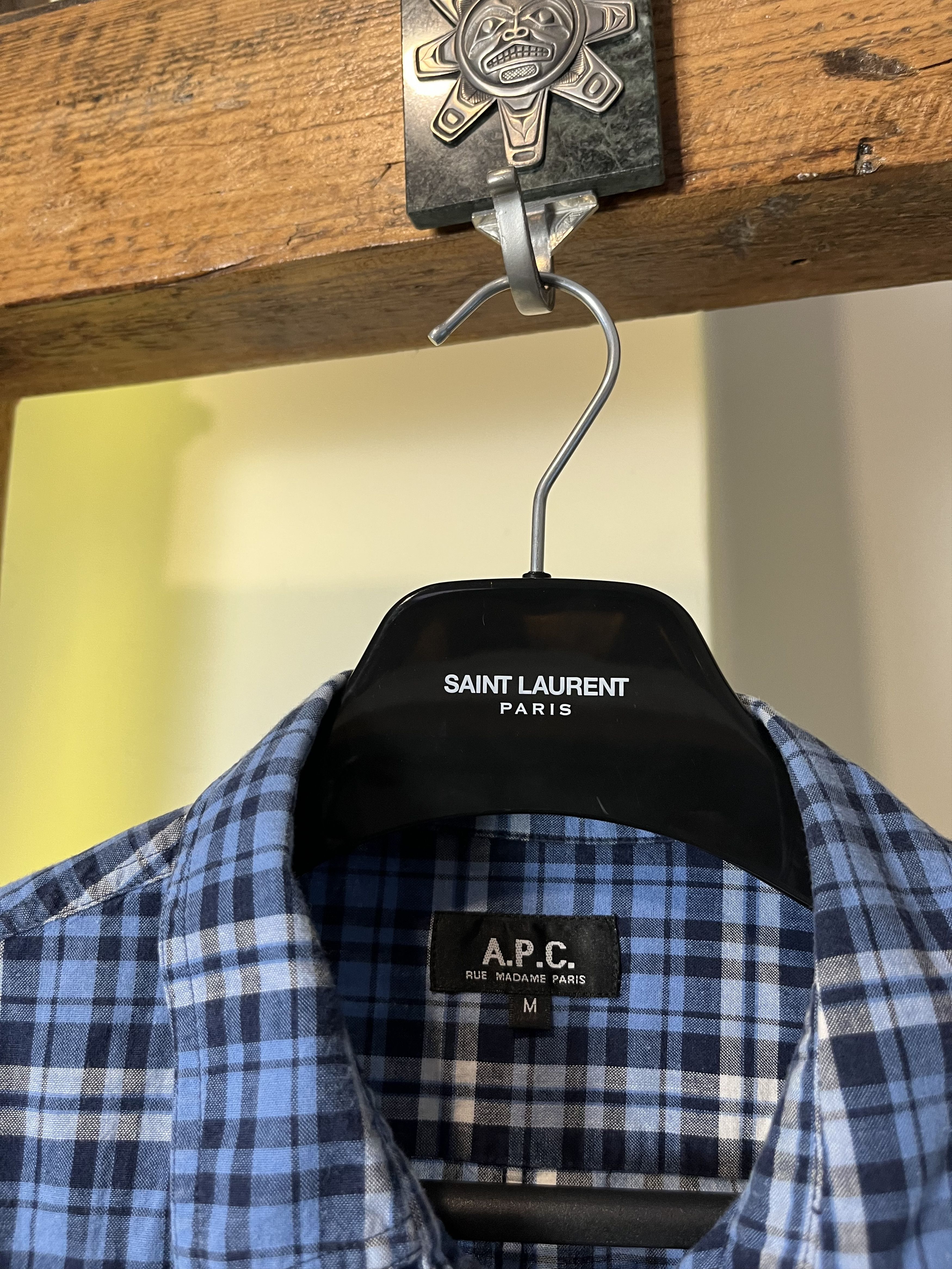 A.P.C. × Designer A.P.C Checked Blue Cotton Shirt Size US M / EU 48-50 / 2 - 4 Thumbnail