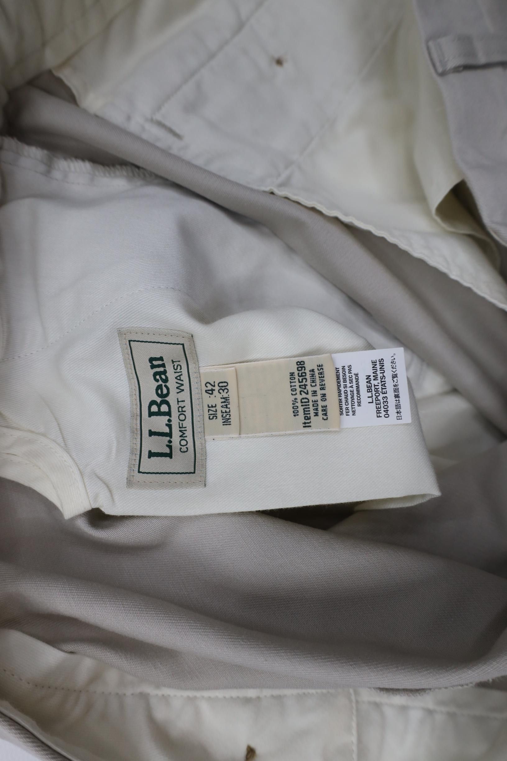 L.L. Bean Deadstock Vintage 90s Y2K LL Bean Wide Leg Chino Pants Beige Size US 42 / EU 58 - 9 Thumbnail