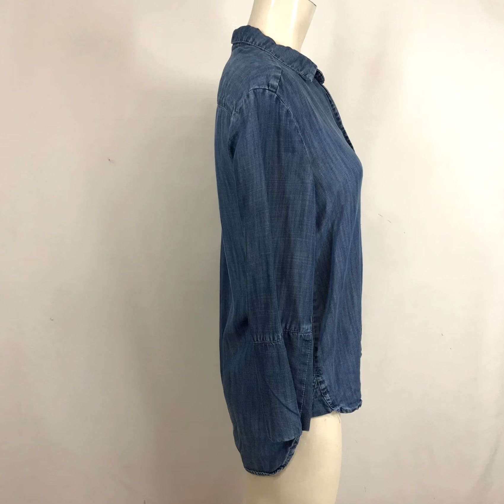 Denime Cloth & Stone Women's Small Blue Long Sleeve Button Up Denim Shirt Size S / US 4 / IT 40 - 4 Thumbnail