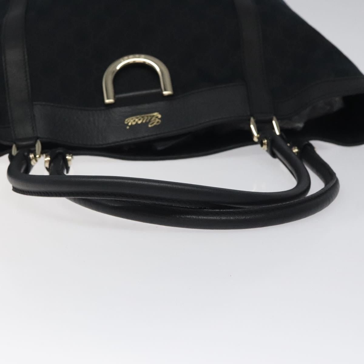 GUCCI GG Canvas Tote Bag Black Gold