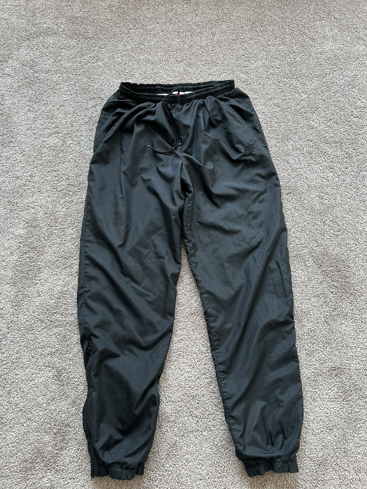 Nike × Vintage Vintage 90s Black On Black Nike Track Pants Size US 30 / EU 46 - 2 Thumbnail