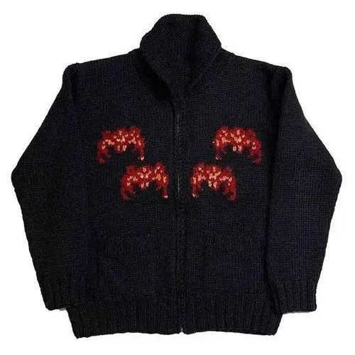 Aran Isles Knitwear × Japanese Brand Men Spider Web Printed Oversize Sweater Punk Hip Size US M / EU 48-50 / 2 - 1 Thumbnail