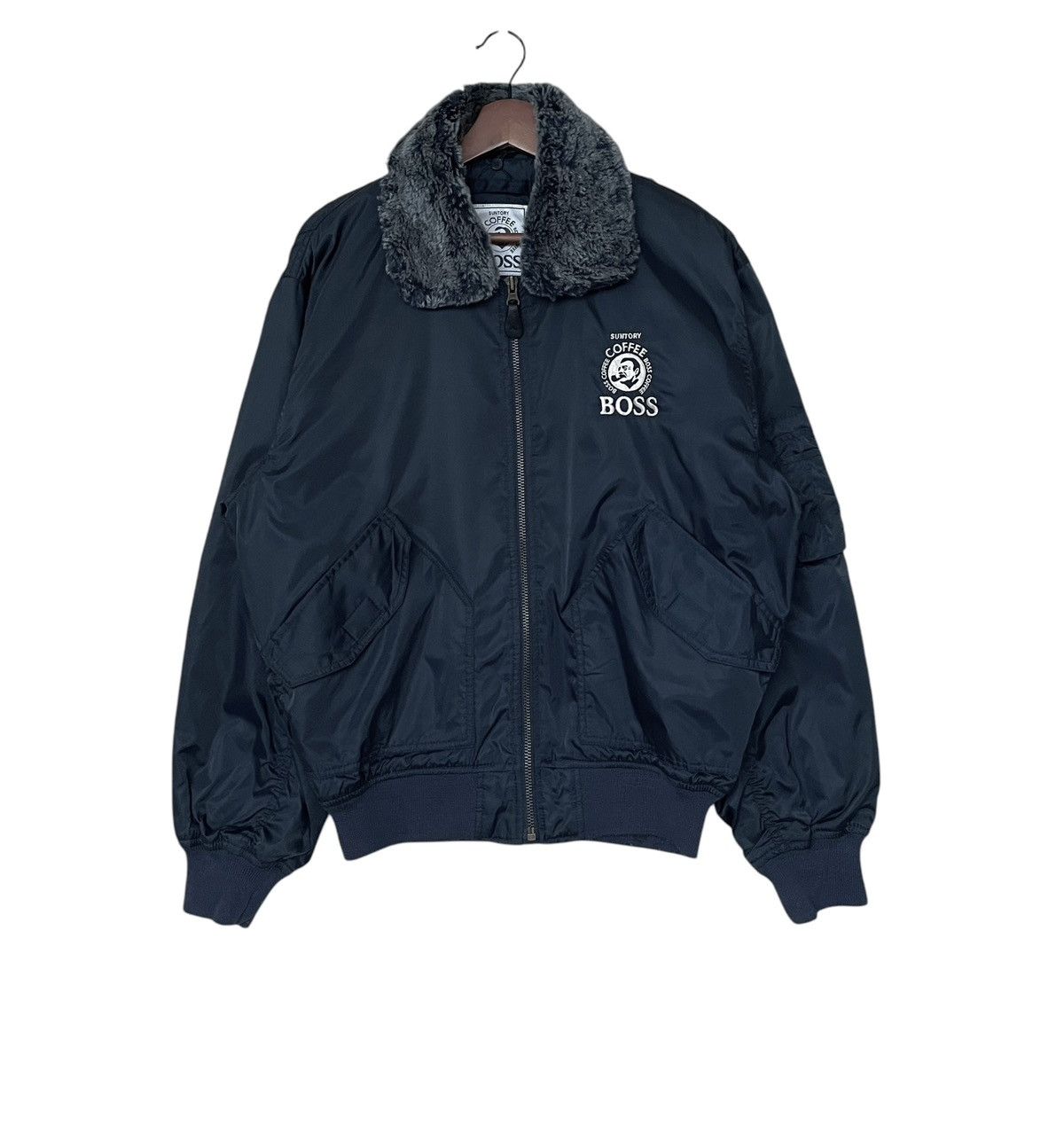 Japanese Brand × Vintage Vintage Brand Suntory Coffee Fur Bomber Jacket 1990s Size US M / EU 48-50 / 2 - 1 Thumbnail
