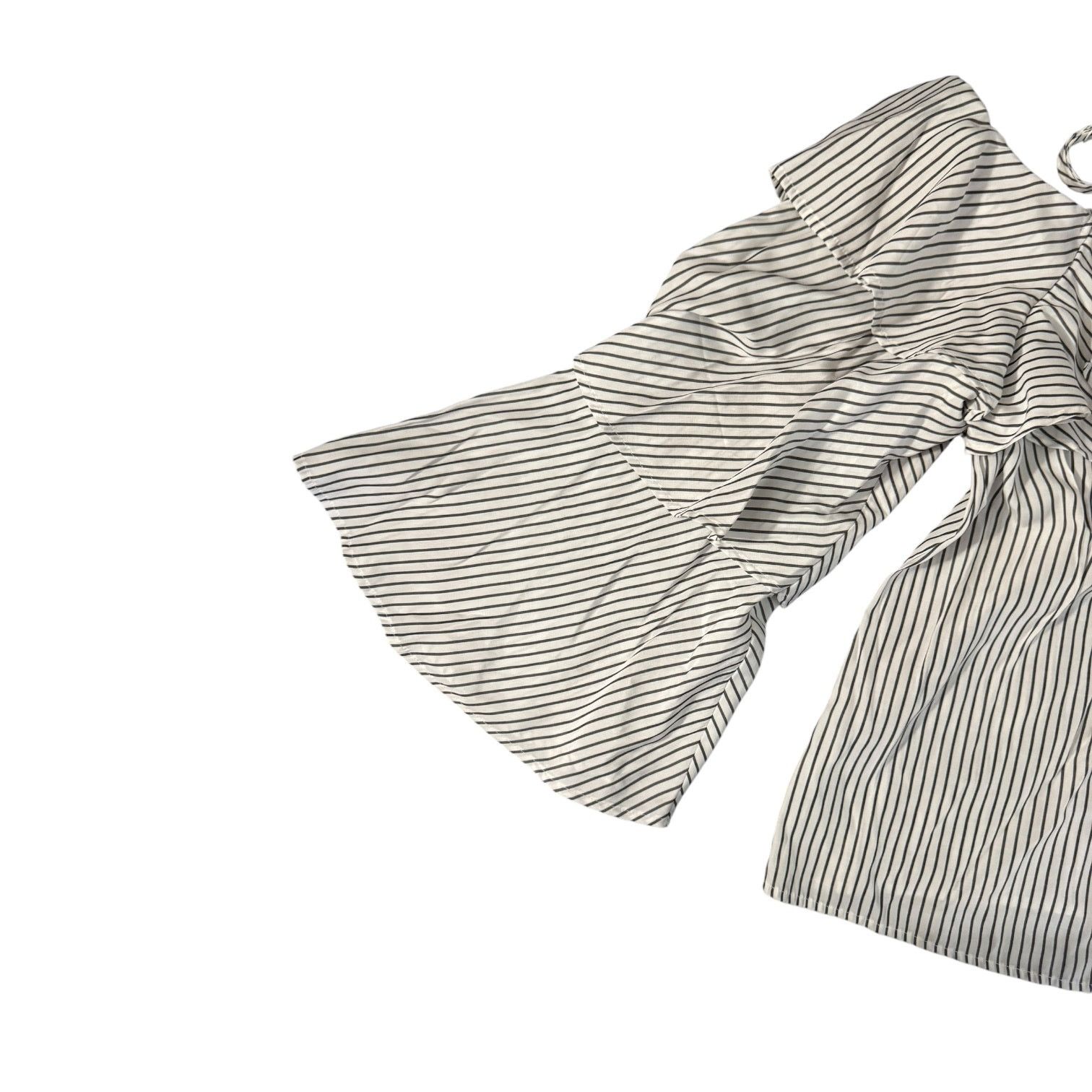 Express Express Off-the-Shoulder Ruffle Blouse – Striped XL NWT Size XL / US 12-14 / IT 48-50 - 3 Thumbnail