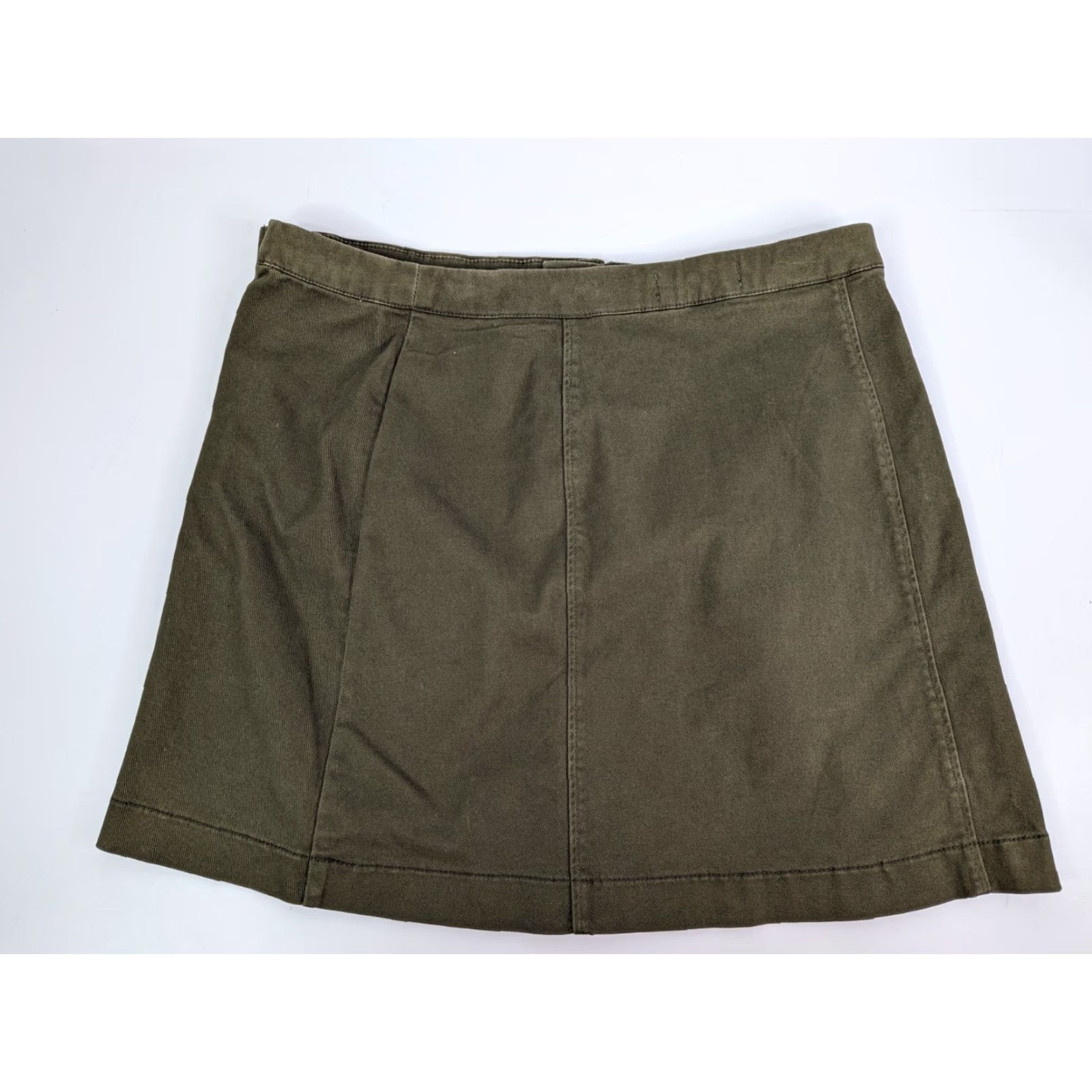 Abercrombie & Fitch Abercrombie & Fitch Skirt Women's 8 Oliver Green Button Outdoor Denim Cotton Blend Casual Bohemian Nature A-Line Short Vintage: No (adjust to rules) Size 30" / US 8 / IT 44 - 2 Thumbnail