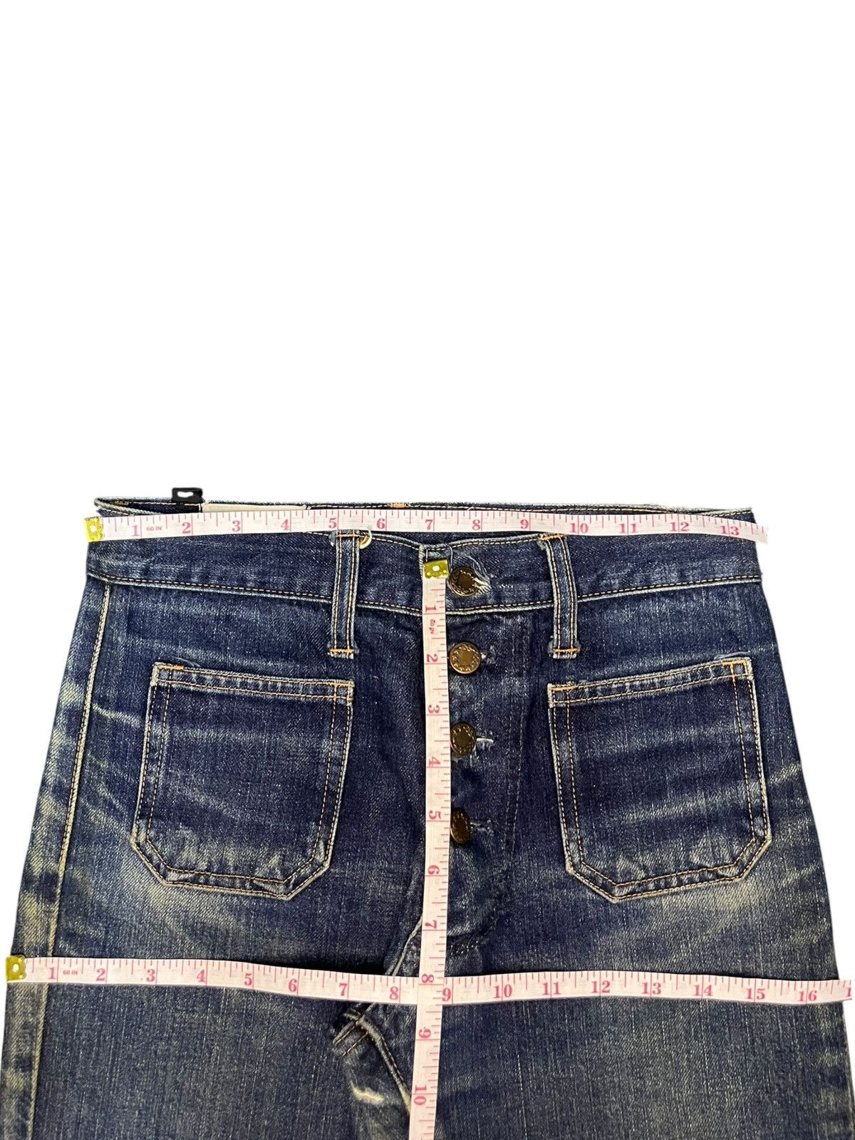 Hysteric Glamour Vintage Japanese Brand Mud Wash Distress Flare Jeans Size 27" / US 4 / IT 40 - 6 Thumbnail