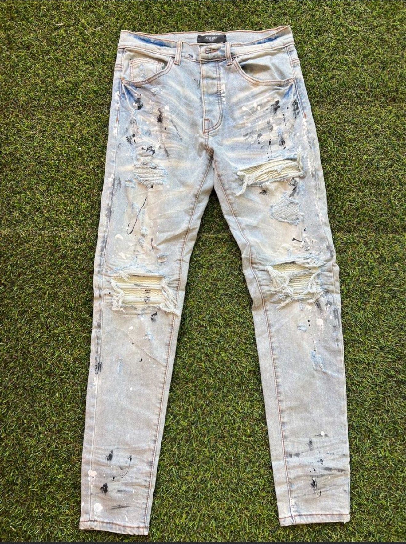 Japanese Brand Custom Amiri Distressed Skinny Jeans Size US 29 - 1 Thumbnail