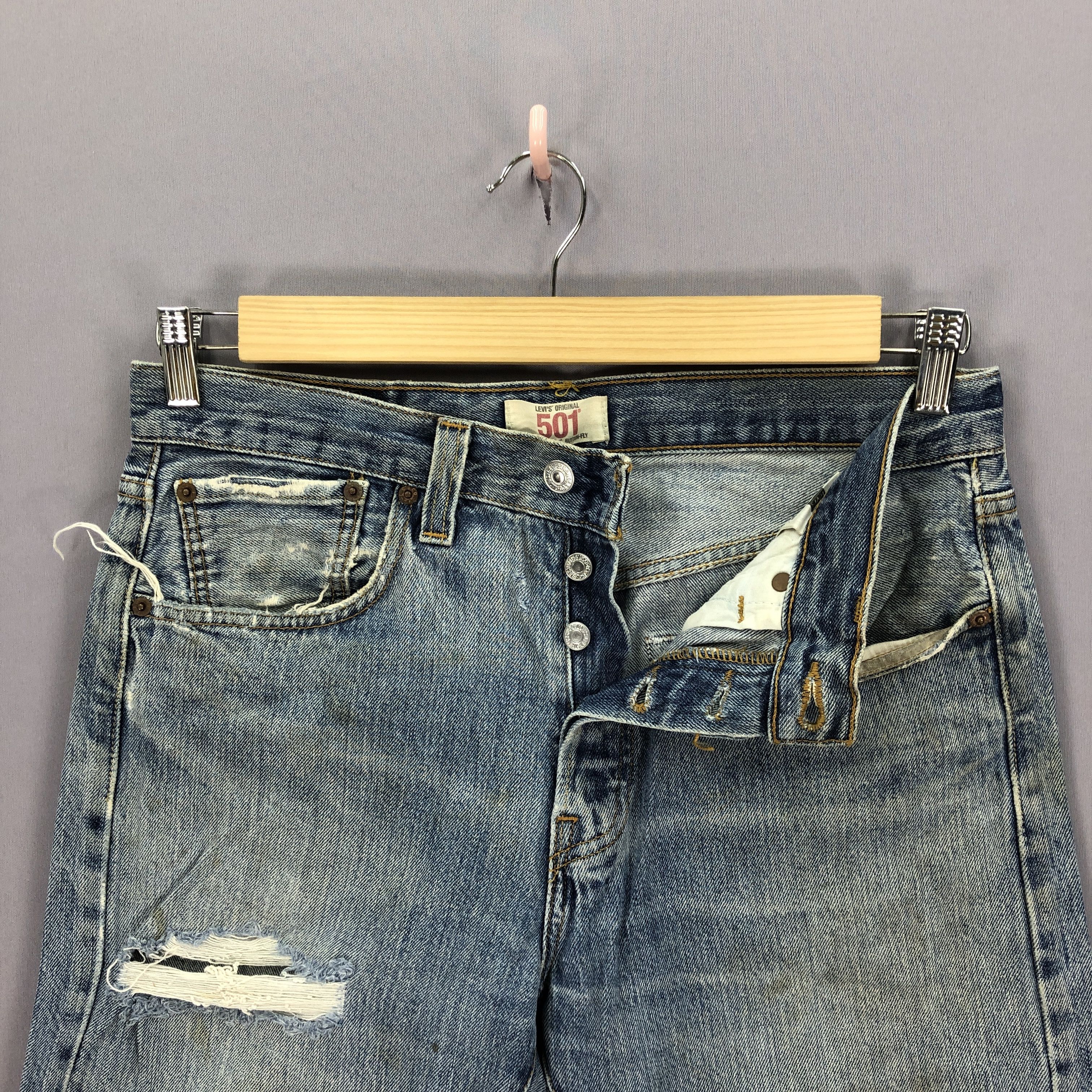 Levi's Vintage 90s Distressed Levi's 501 Jeans Levis Ripped Denim Size US 32 / EU 48 - 6 Thumbnail