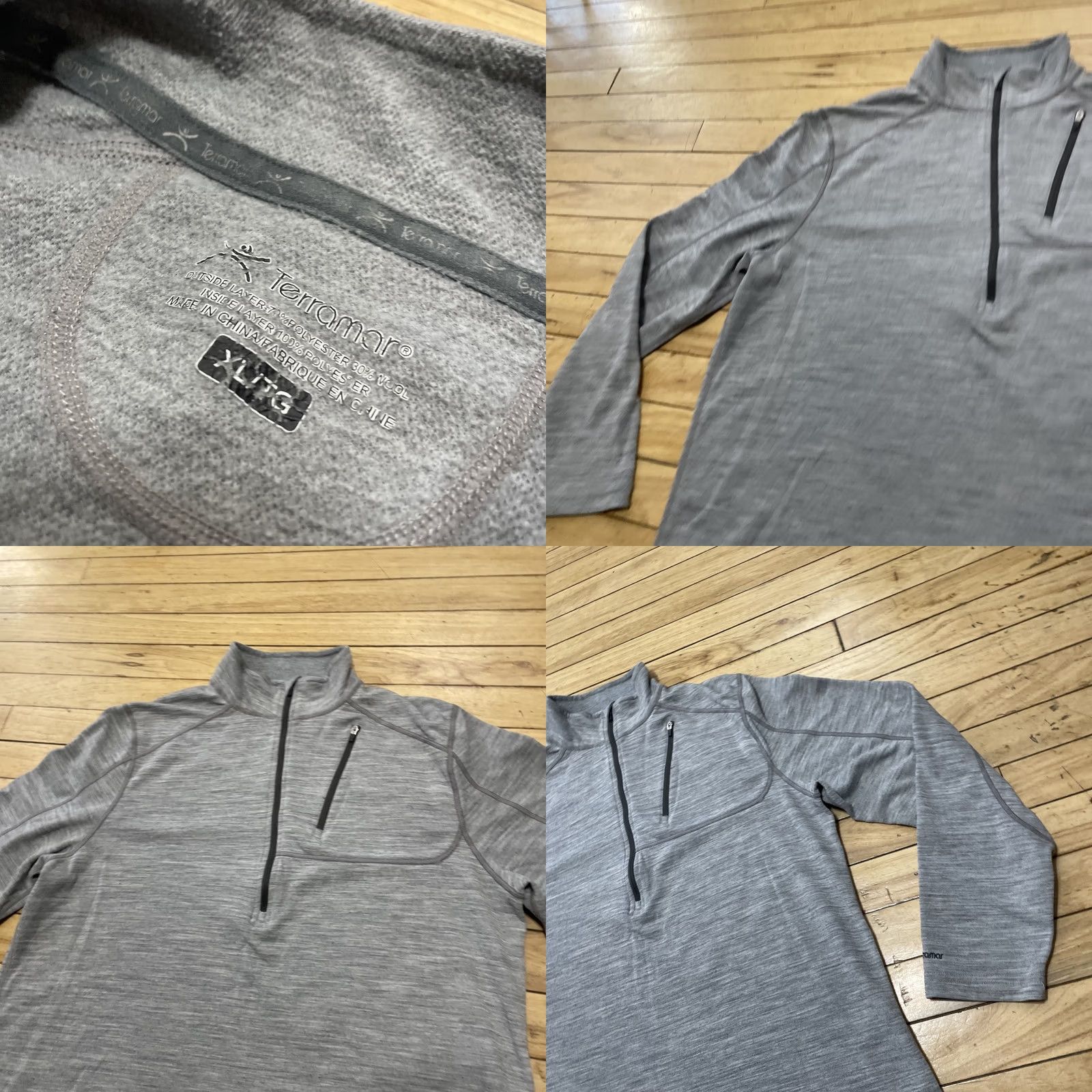 Vintage Terramar Mens XL Pullover Wool Blend 1/4 Zip Thermal Sweater Gray Size US XL / EU 56 / 4 - 10 Thumbnail