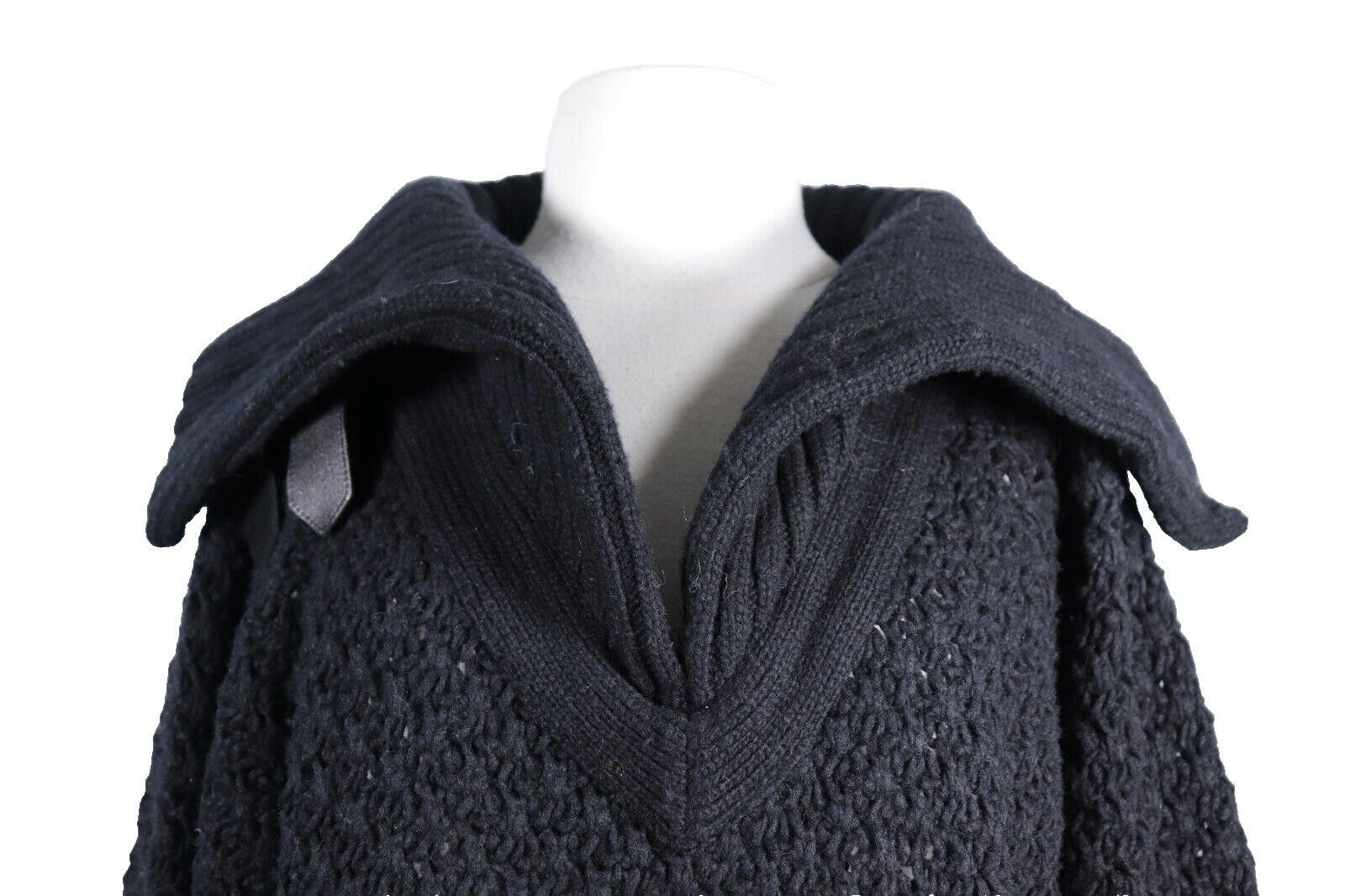 Chloe Chloé Women Small Black Chunky Knit Buckle Wool Knit Sweater Size S / US 4 / IT 40 - 2 Thumbnail