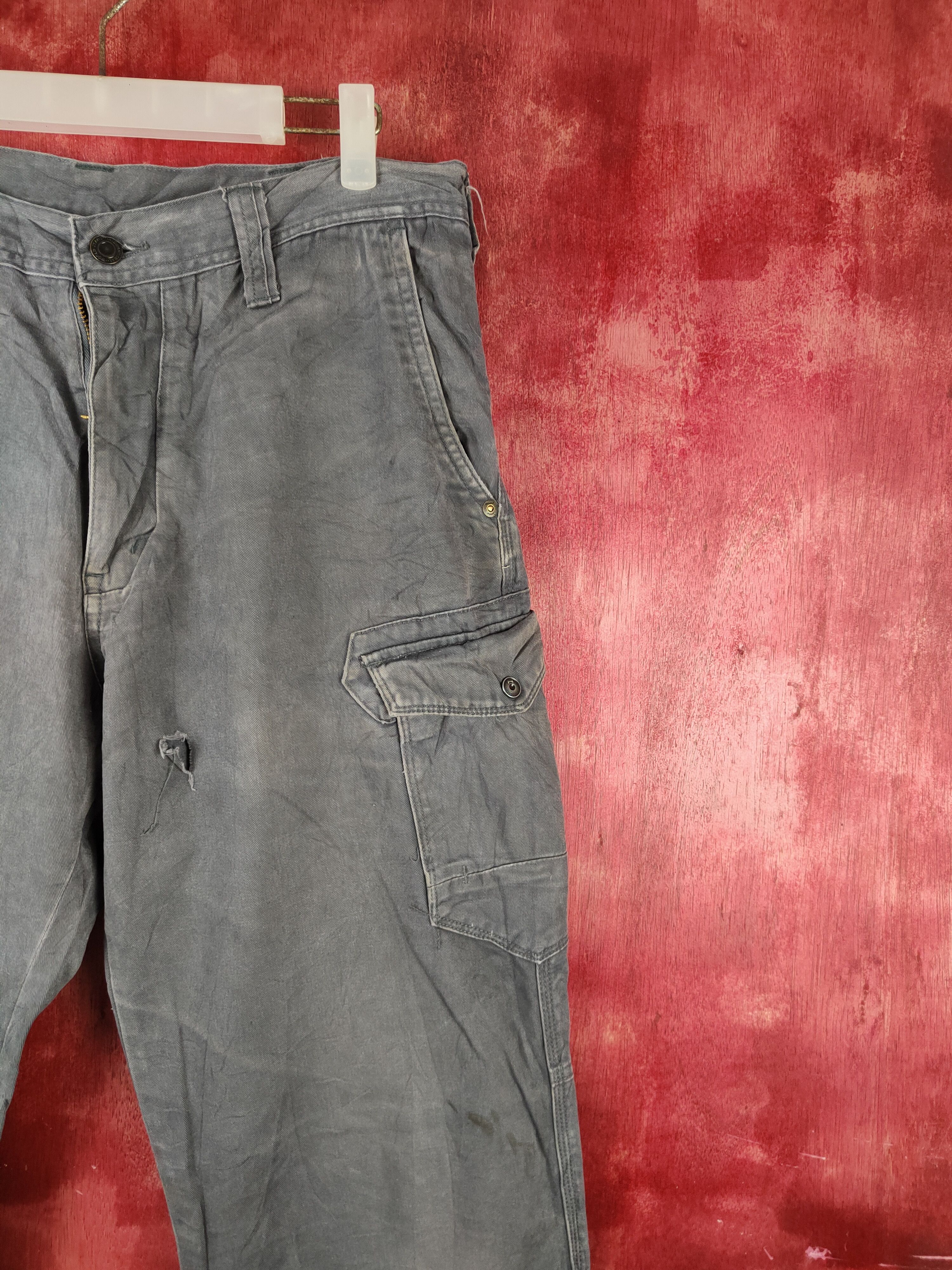 Japanese Brand Evenriver Dark Gray Faded Multipocket Cargo Pants #S1315 Size US 34 / EU 50 - 6 Thumbnail
