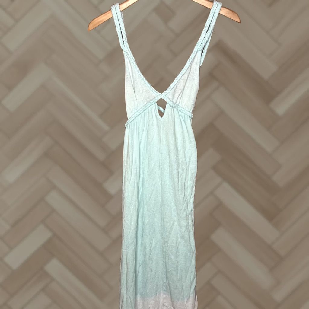 Asos VINTAGE ASOS Womens Green Teal White Dress 14 Maxi Casual Party Beach Size XL / US 12-14 / IT 48-50 - 1 Thumbnail