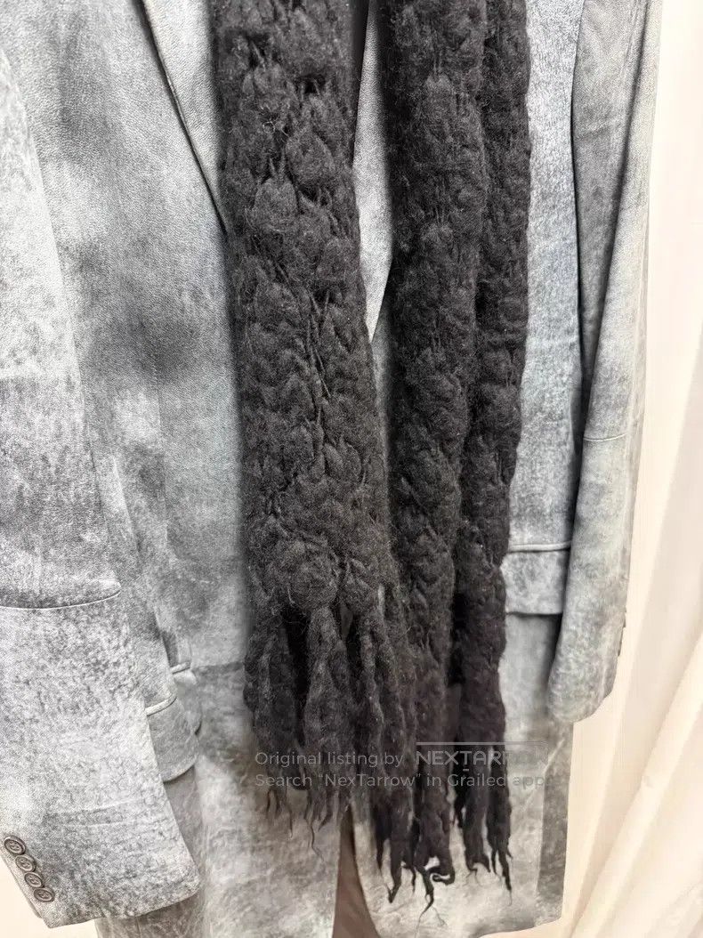 Yohji Yamamoto Yohji Yamamoto Wool Heavy Dark Scarf Size ONE SIZE - 2 Thumbnail