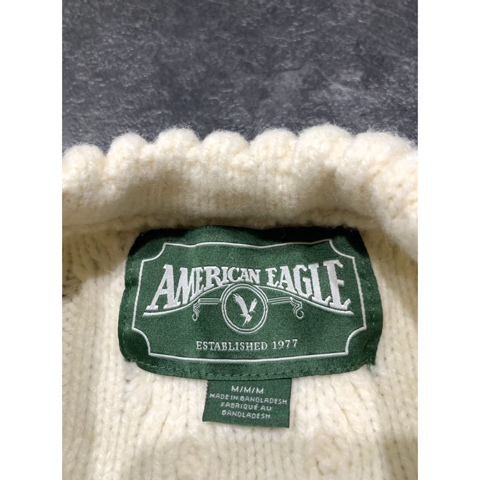 American Eagle Outfitters American Eagle Outfitters Women's Sweater Pullover Cable Knit Crew Neck Long Sleeve White Size M Casual Womens Size M / US 6-8 / IT 42-44 - 2 Thumbnail