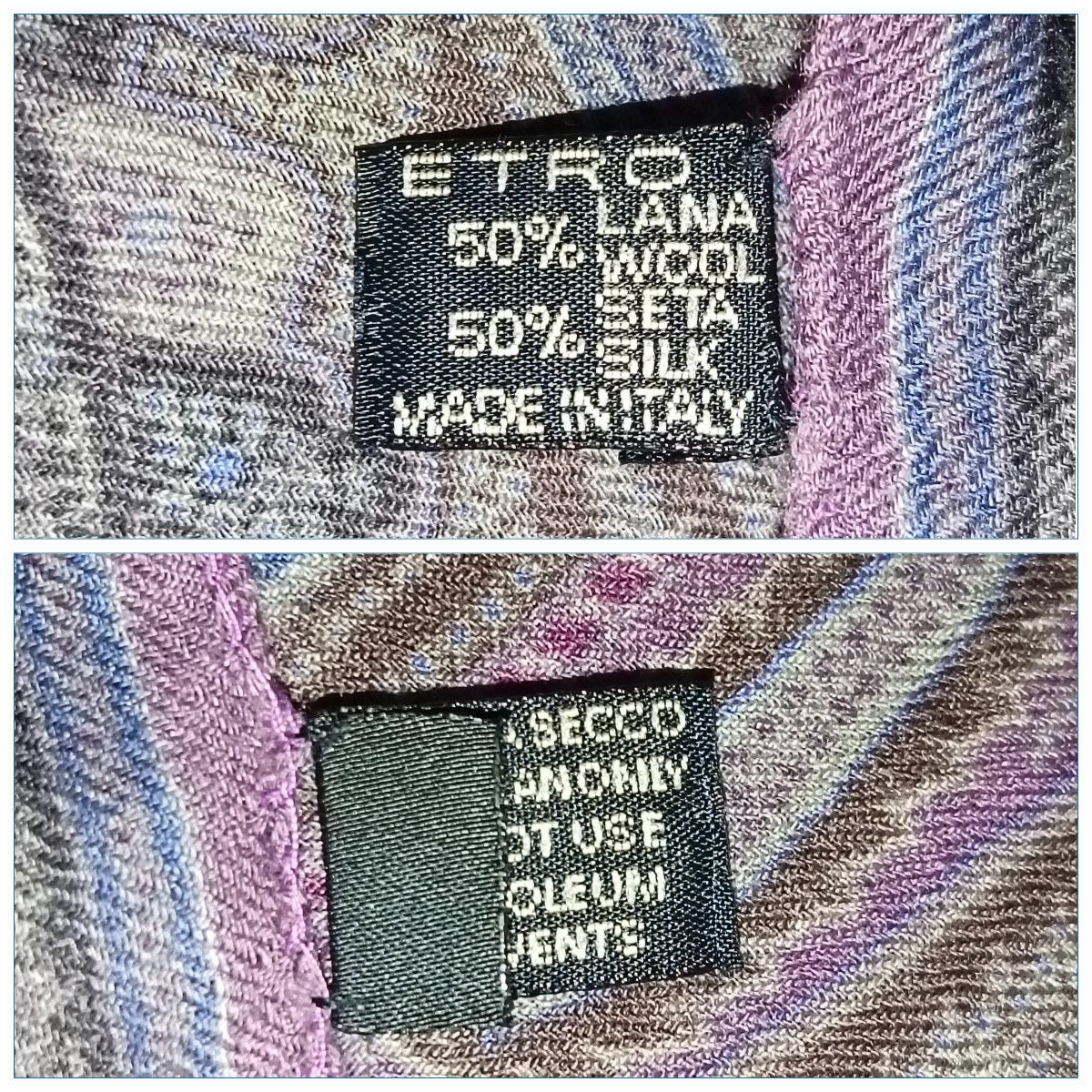 Etro ETRO MILANO ITALY Paisley Gray Vintage Silk Wool Scarf Shawl Size ONE SIZE - 4 Thumbnail